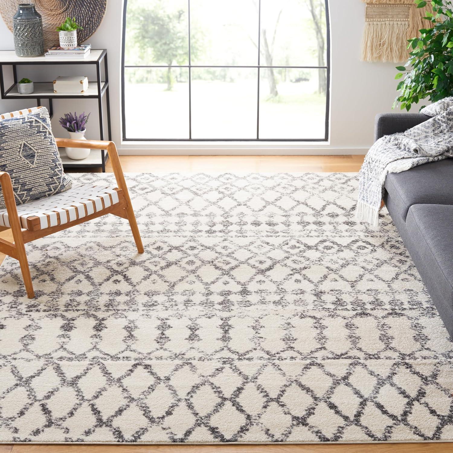 Tulum TUL657 Power Loomed Area Rug - Ivory/Grey - 8'9"x11'9" - Safavieh.