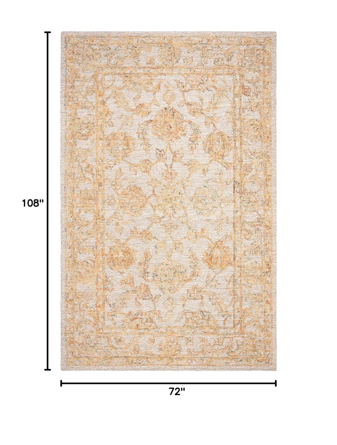 Abstract ABT477 Hand Tufted Area Rug - Beige/Gold - 6' X 9' - Safavieh.