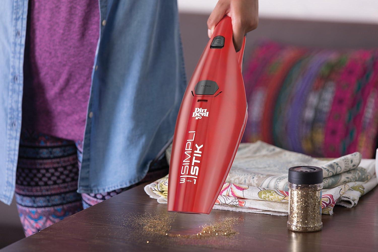 Dirt Devil SimpliStik Lightweight Corded Bagless Stick Vacuum, SD20000RED