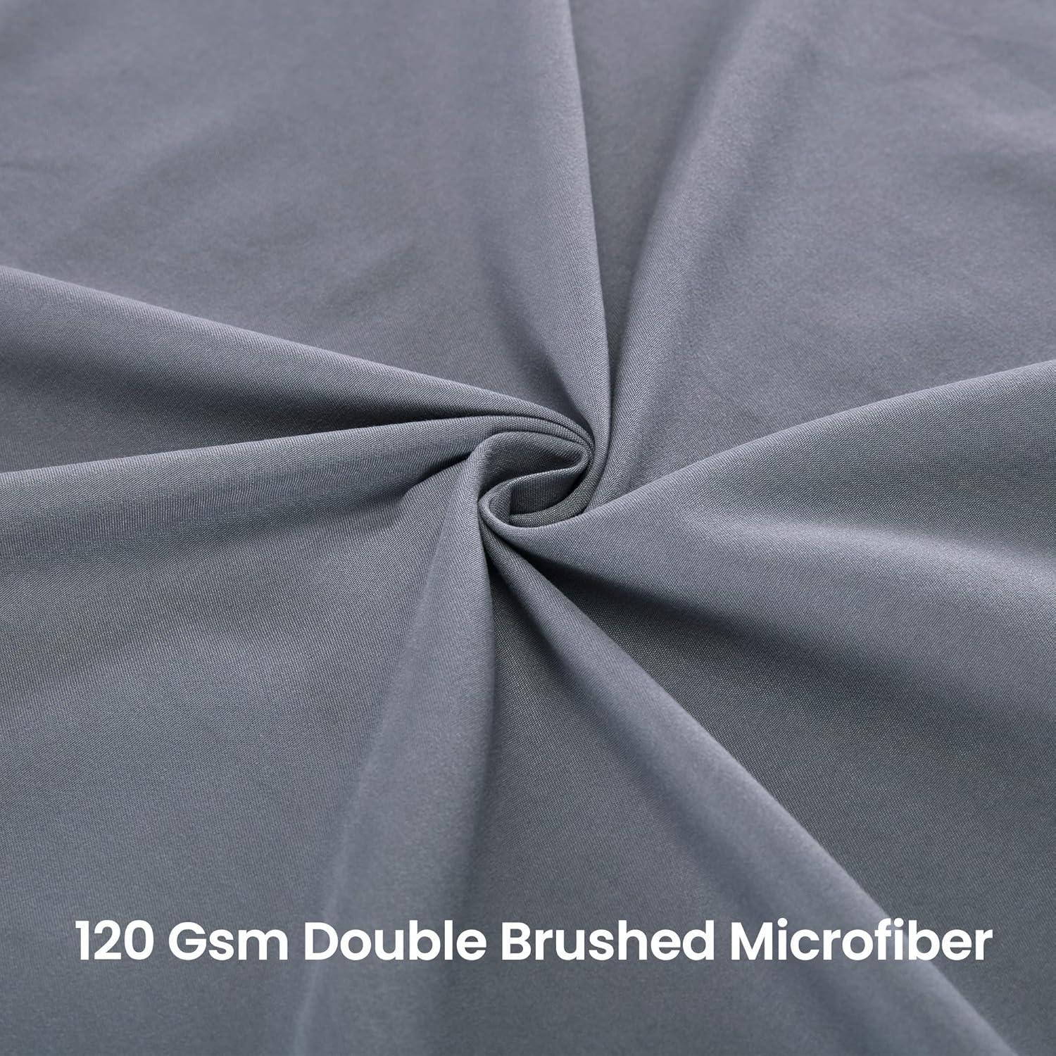 King Size Gray Polyester Pleated Bed Skirt with 15-Inch Drop