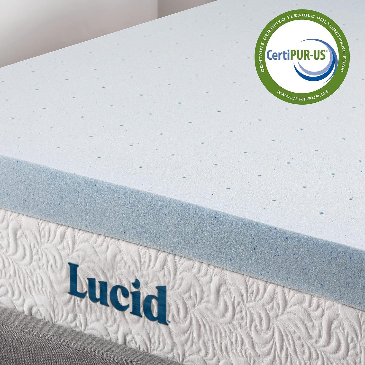 Gel and Aloe Infused 4" Memory Foam Mattress Topper