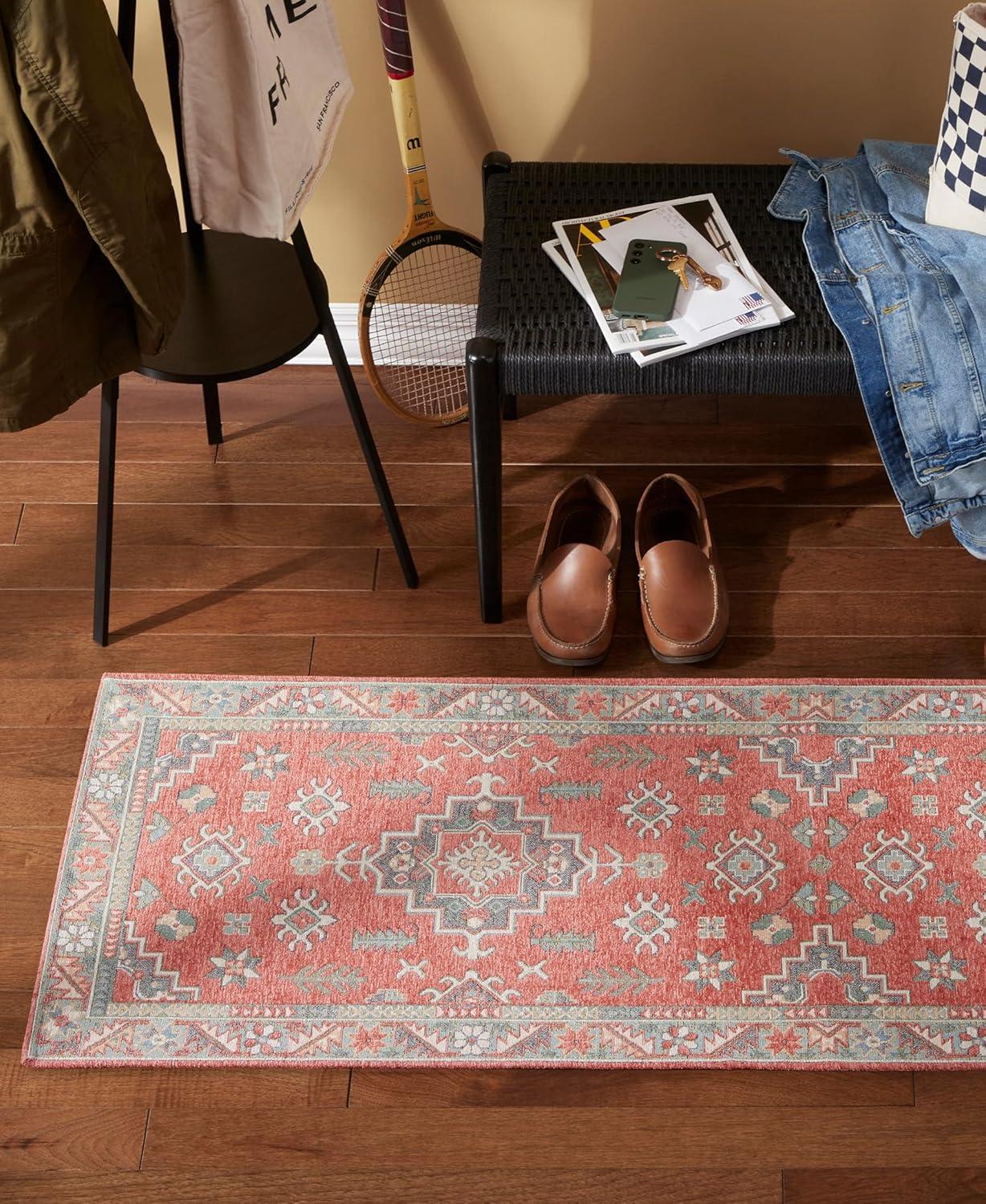 Town & Country Living TOWN & COUNTRY LUXE Livie Forever Vintage Everwash Washable Multi-Use, Non-Slip Kitchen Runner