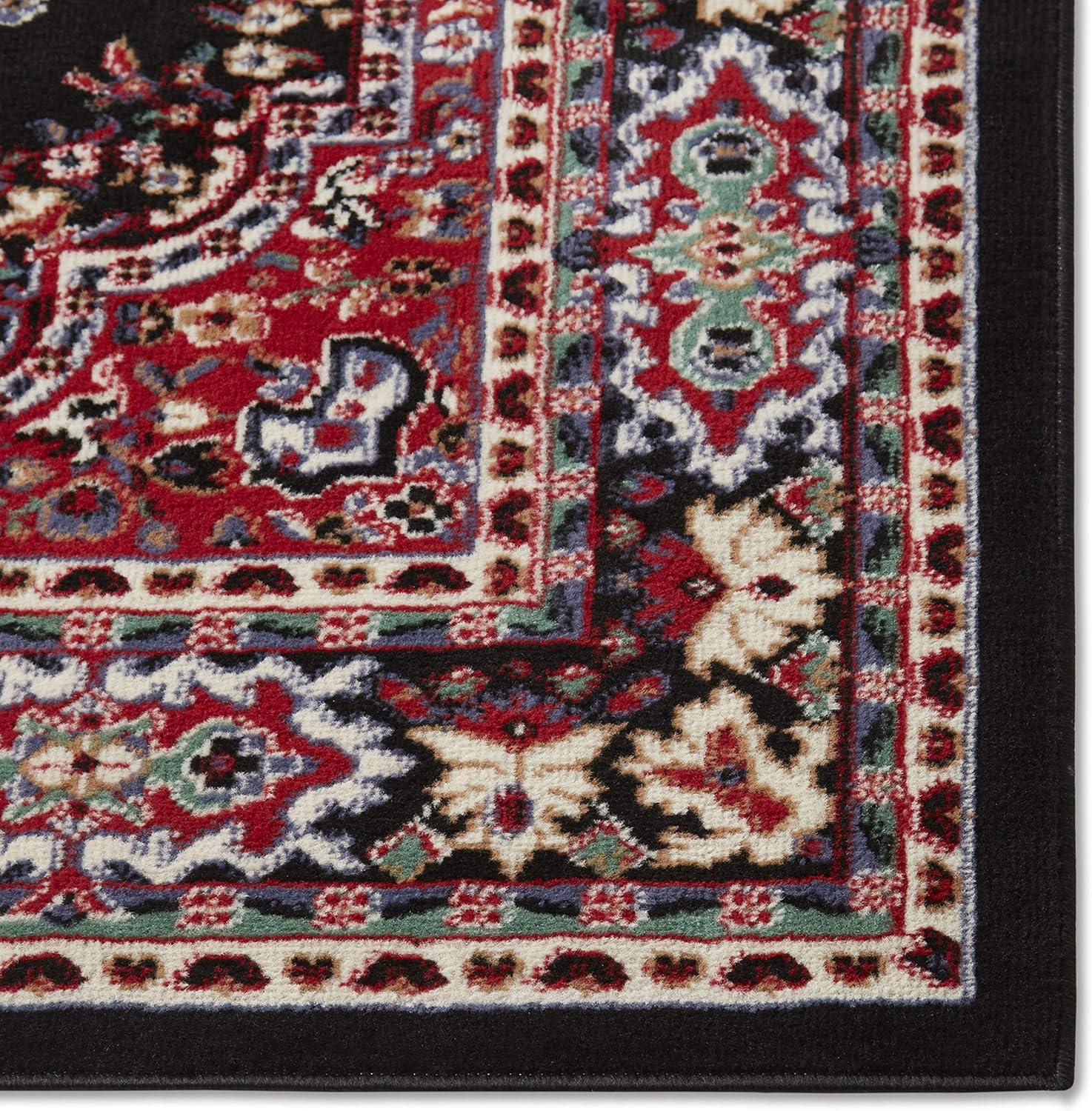 Home Dynamix Premium Sakarya Traditional Medallion Area Rug, Black/Red, 5'2"x7'4"