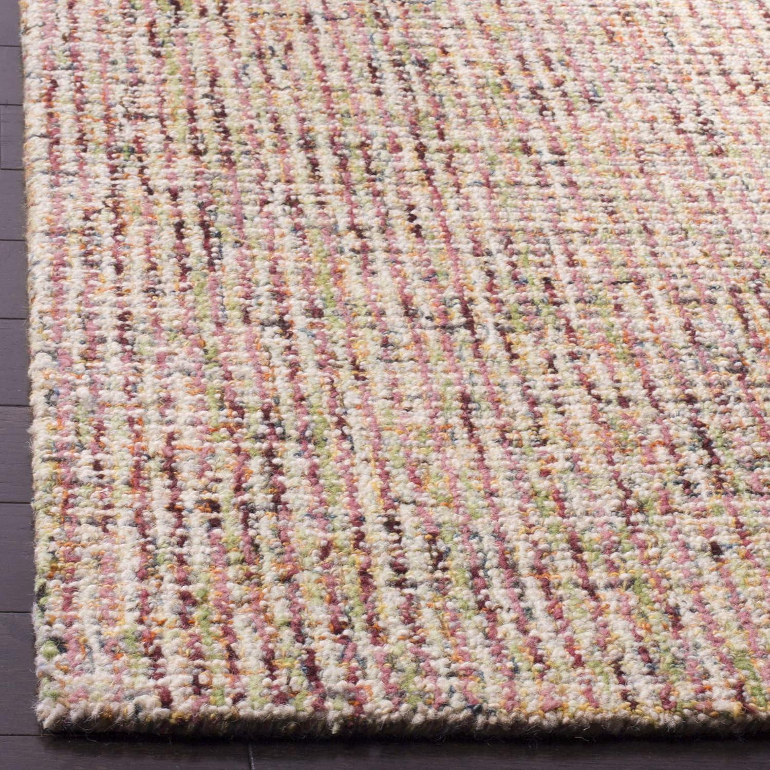 SAFAVIEH Abstract Delia Geometric Wool Area Rug, Green/Ivory, 8' x 10'
