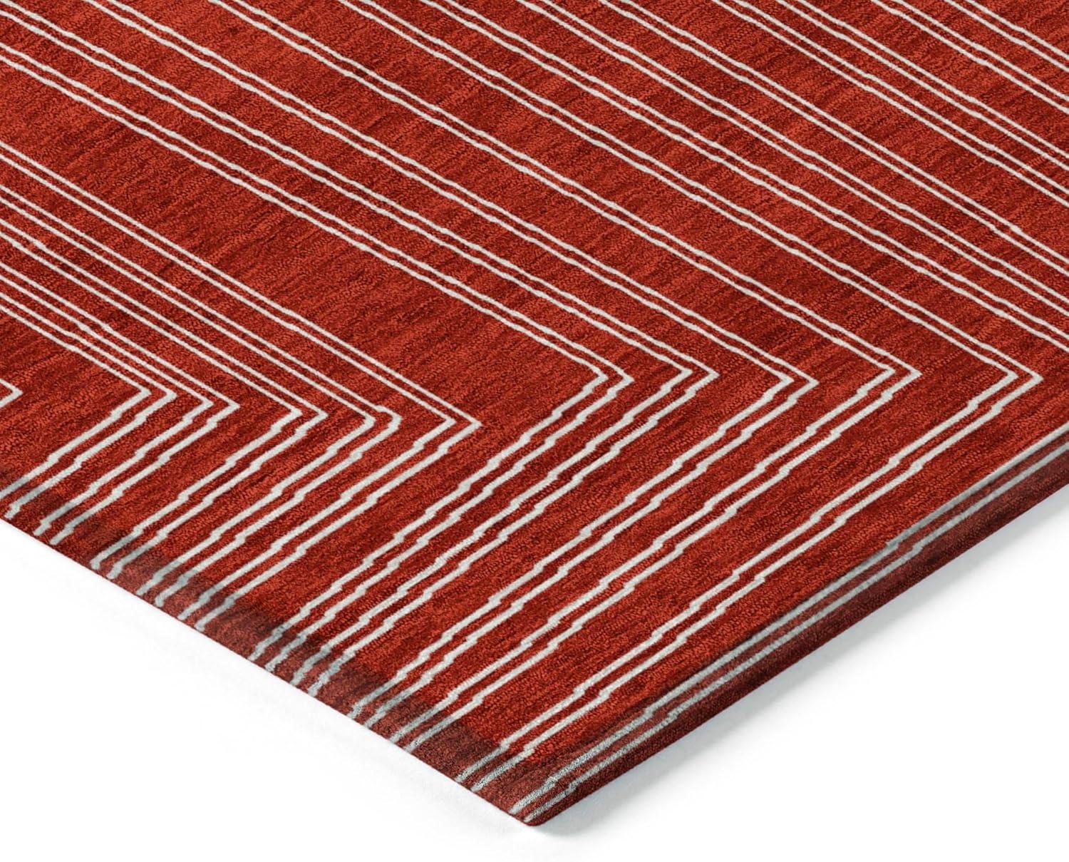 Machine Washable Indoor/Outdoor Chayden ACN1045 Red Rug