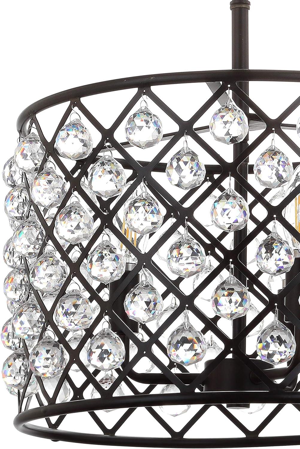 Gabrielle 16" Crystal/Metal LED Pendant, Oil-Rubbed Bronze