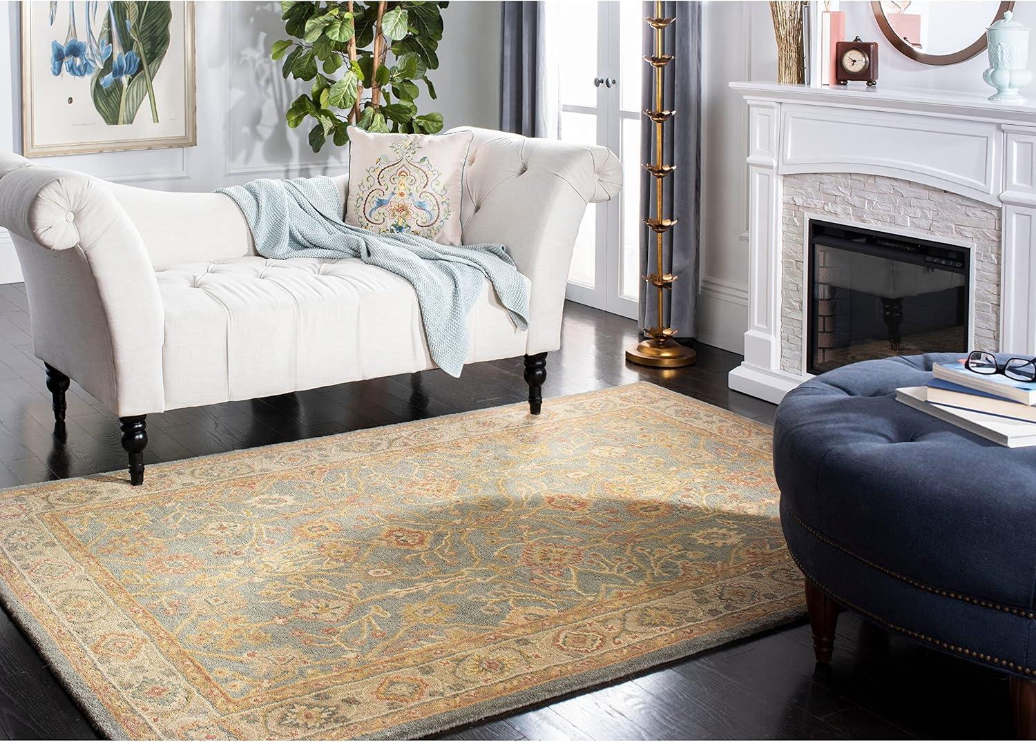 SAFAVIEH Antiquity Chanelle Oriental Wool Area Rug, Blue/Ivory, 9'6" x 13'6"