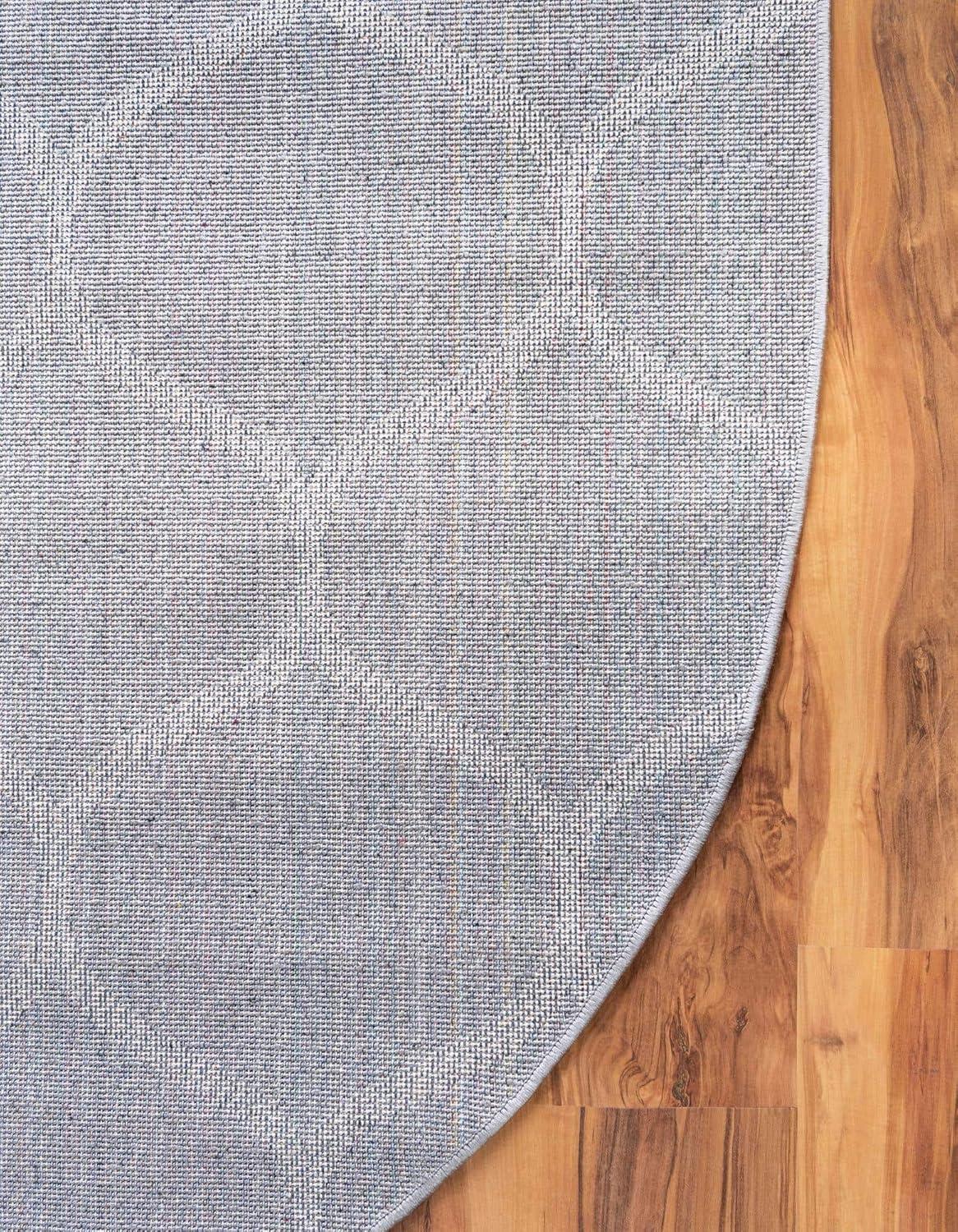 Light Gray/Ivory Oval Trellis Synthetic Area Rug 8' x 10'