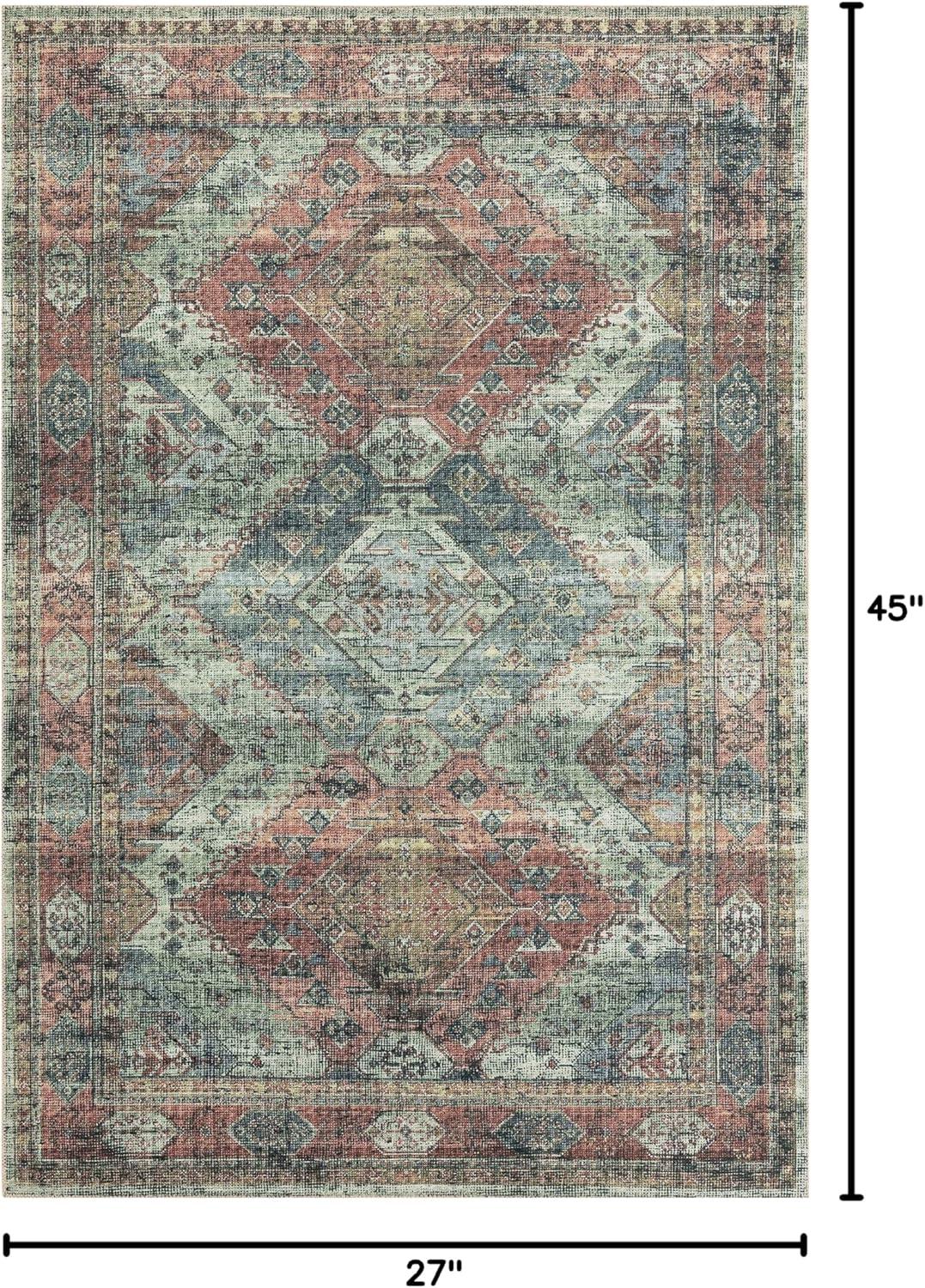 Loloi II Skye Oriental Turquoise / Terracotta Area Rug