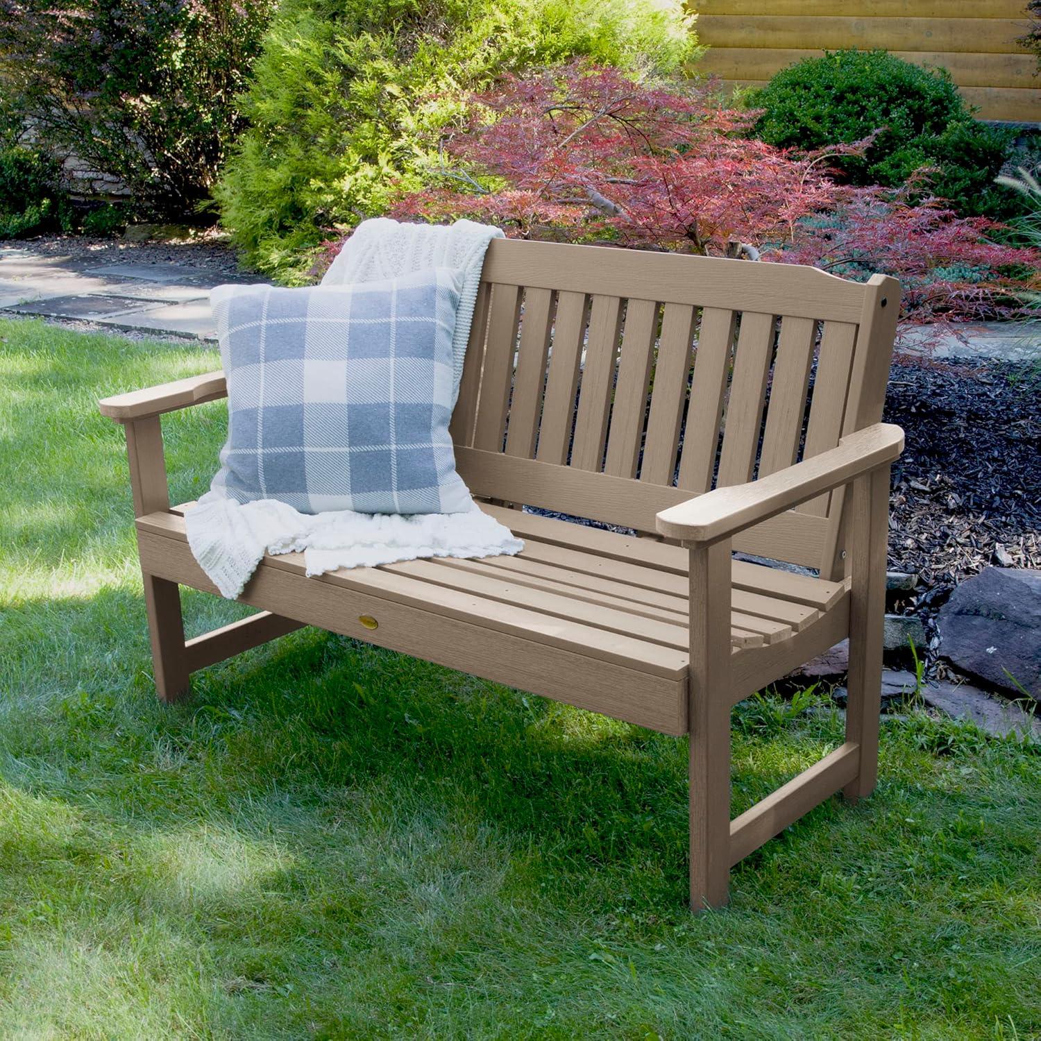 highwood Lehigh 4-foot Eco-friendly Synthetic Wood Garden Bench Woodland Brown