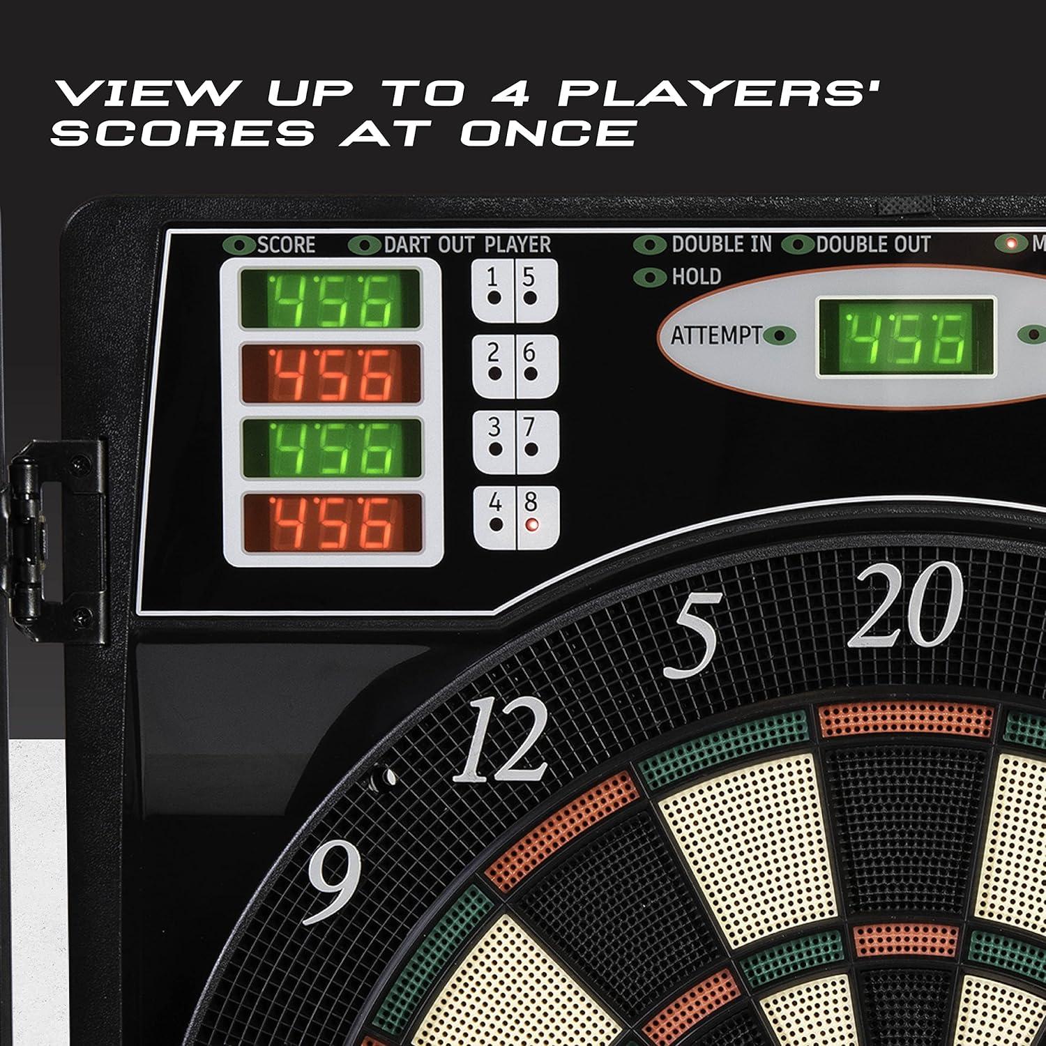 Black Electronic Dartboard with Cabinet and LED Display