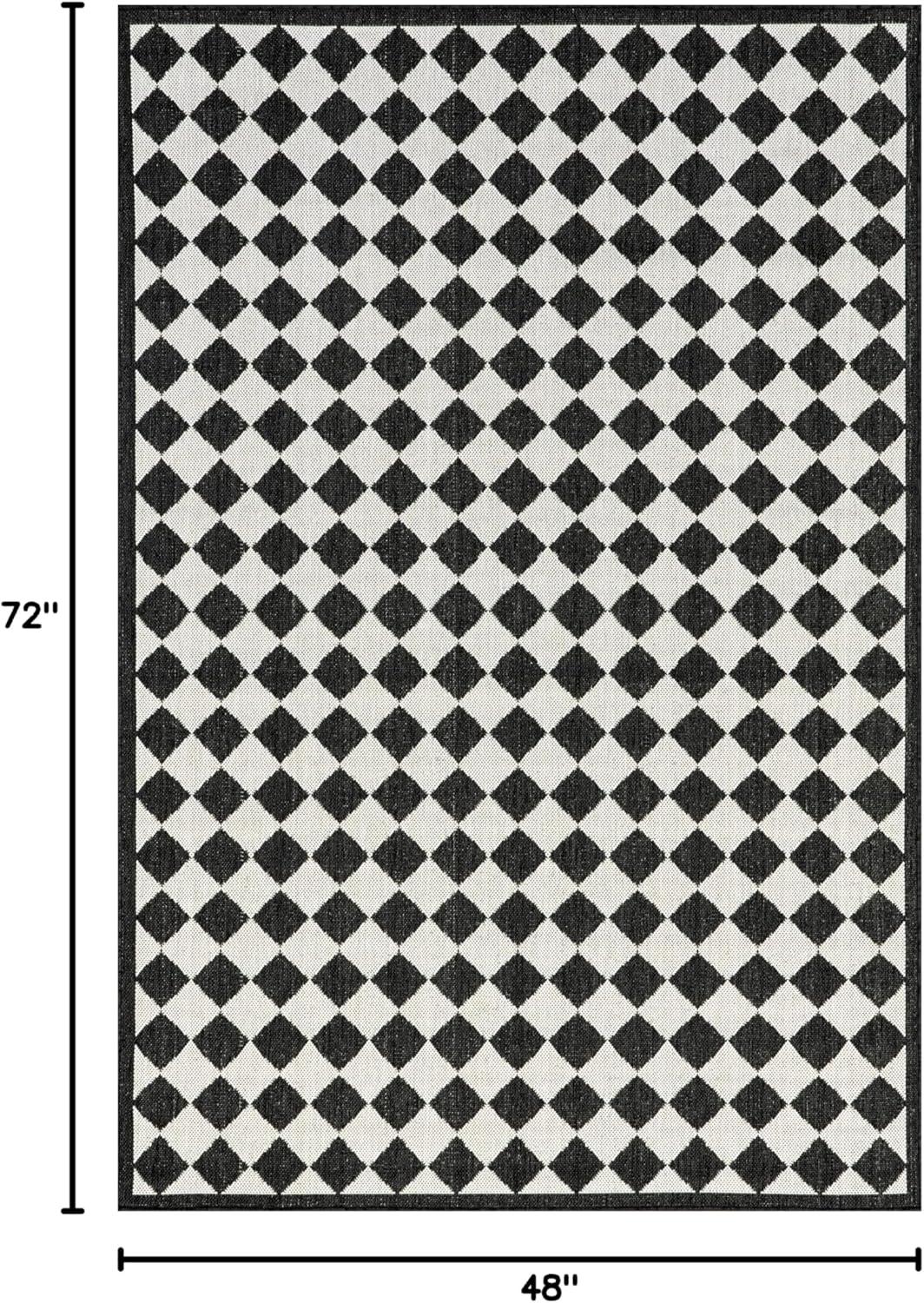 Nuloom Valery Black & White Checkered Indoor and Outdoor Patio Area Rug