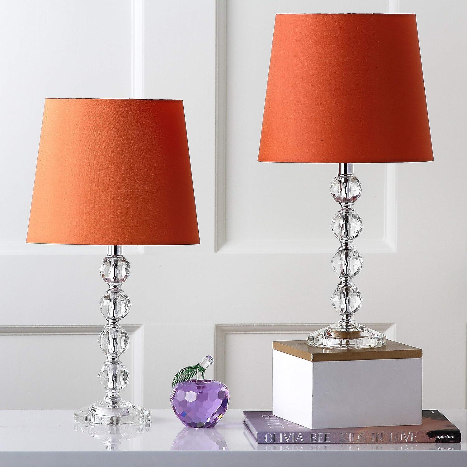 Nola Stacked Crystal Ball Lamp (Set of 2) - 16 Inch Height - LIT4123 - Clear/Orange - Safavieh