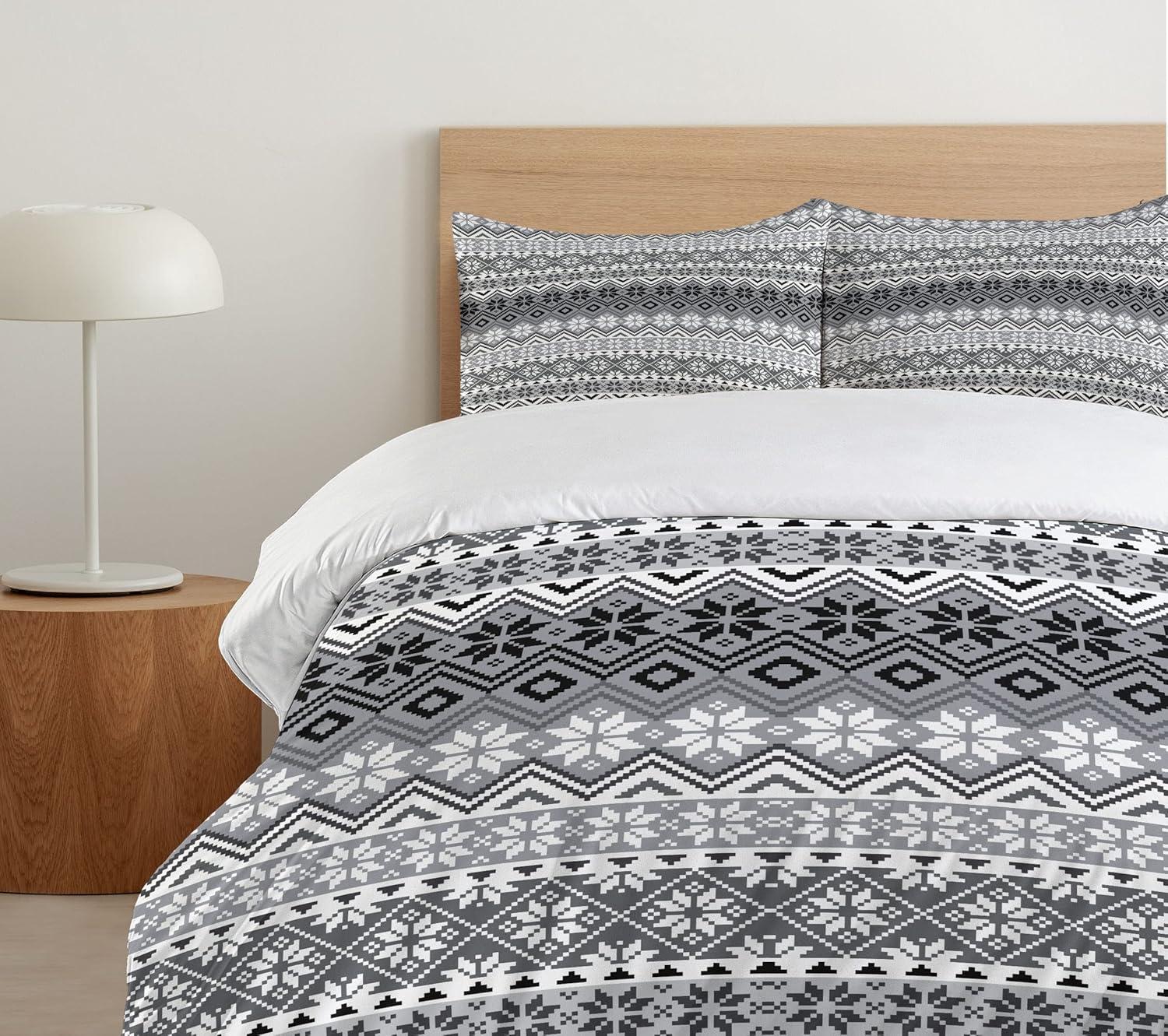 Ambesonne Rustic Geometric Shapes Duvet Cover Set