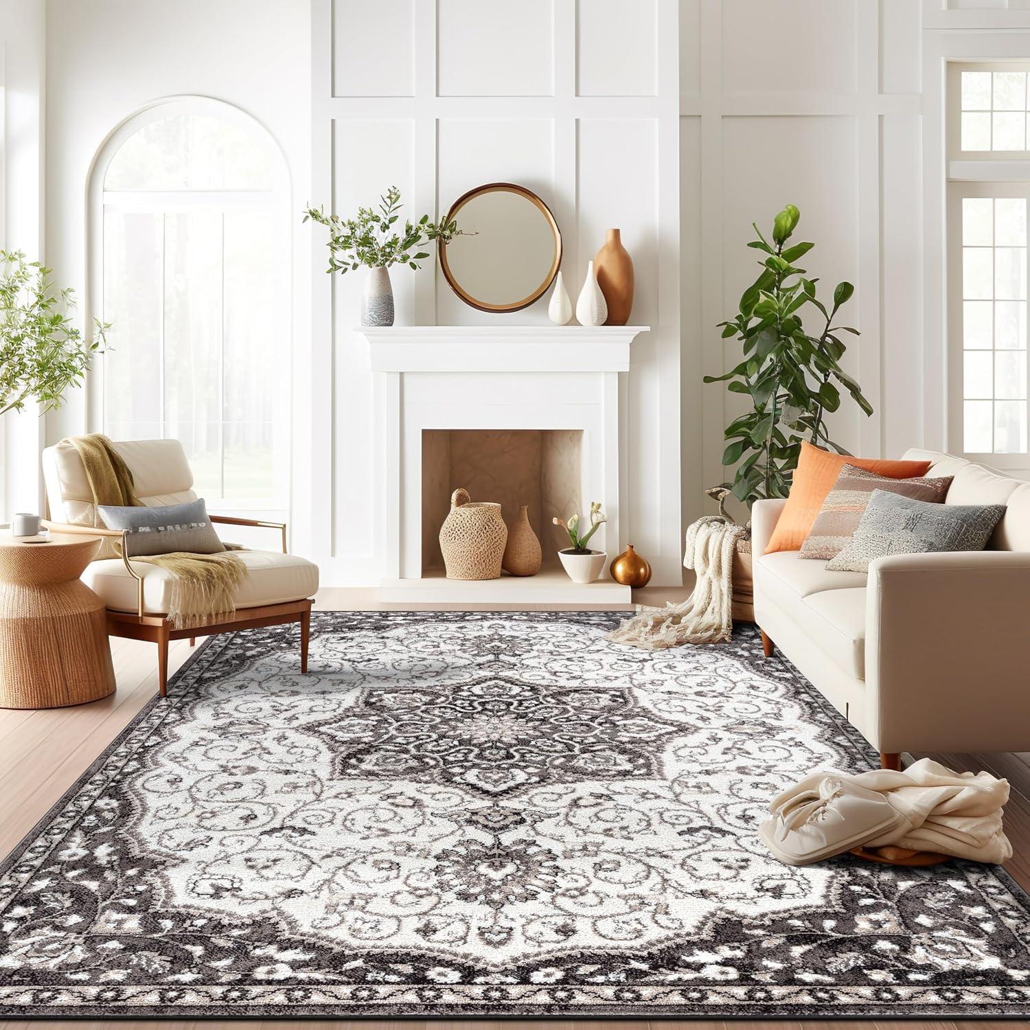 World Rug Gallery Traditional Medallion Area Rug - BROWN 7' 10" x 10'