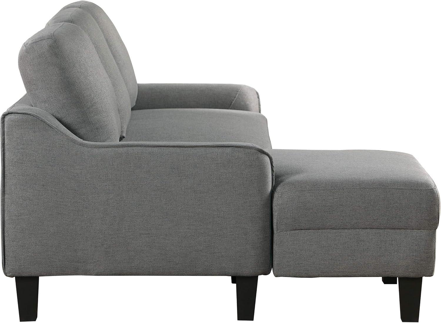 Lester Chaise Sleeper Sofa in Gray fabric with Black legs