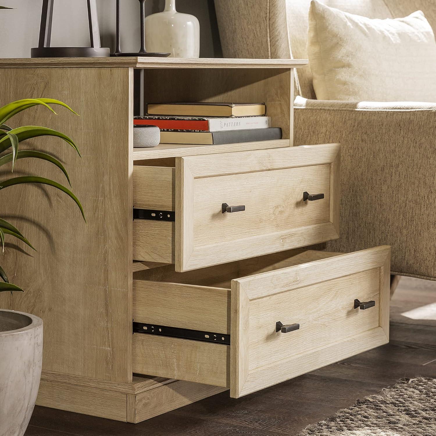 Clyde Classic 2-Drawer Nightstand Set in White Oak