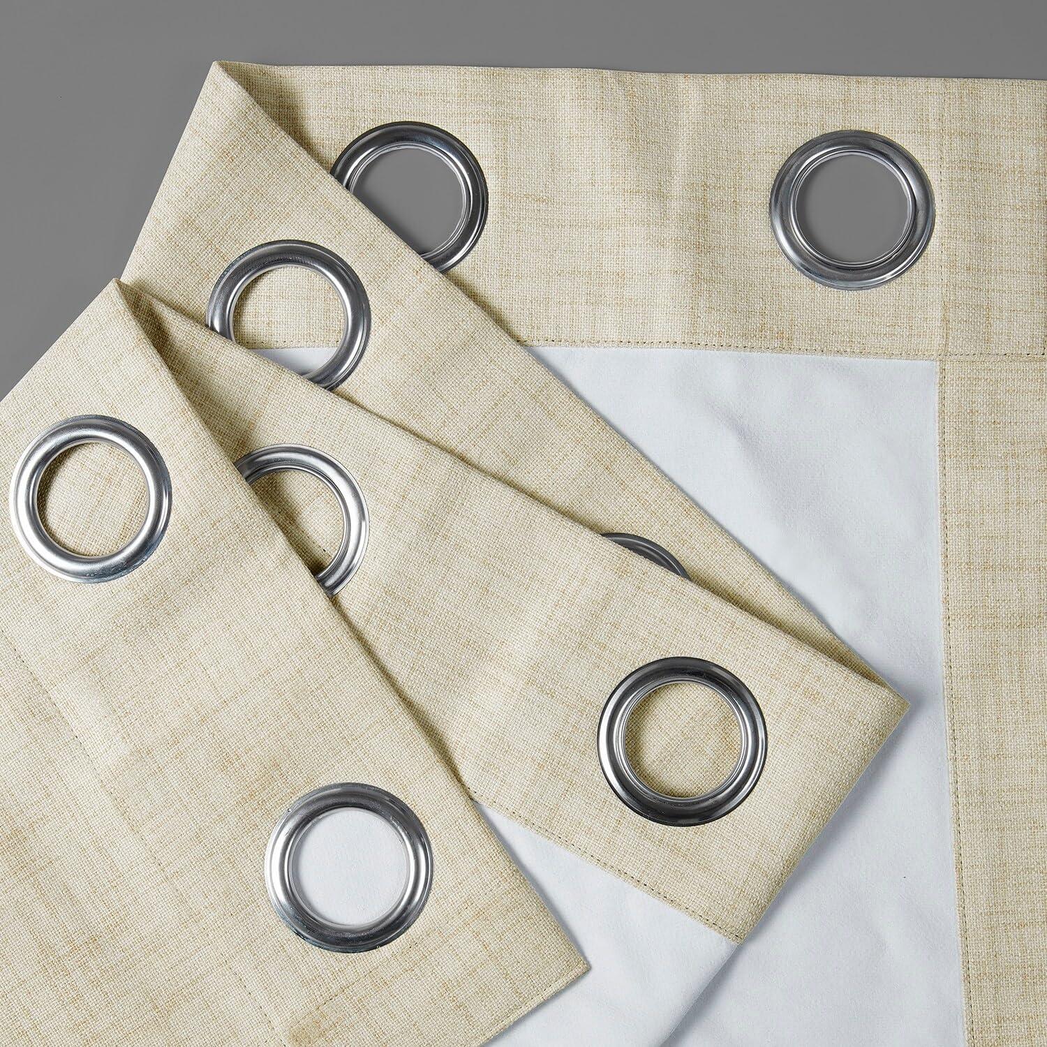 HPD Half Price Drapes Grommet Blackout Curtains for Bedroom Thermal Cross Linen 50 X 84 (1 Panel), FLCW-CBO192-84-GR, Natural Light Beige