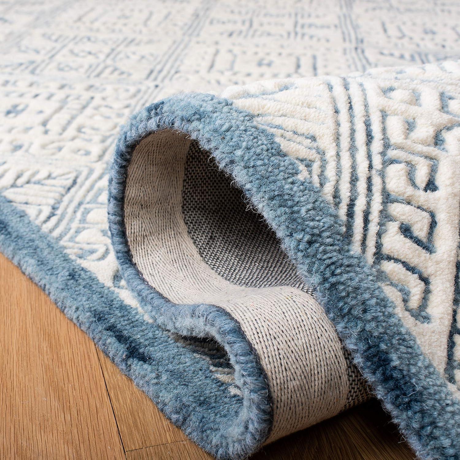 Glamour GLM660 Hand Tufted Indoor Area Rug - Blue/Ivory - 4'x6' - Safavieh