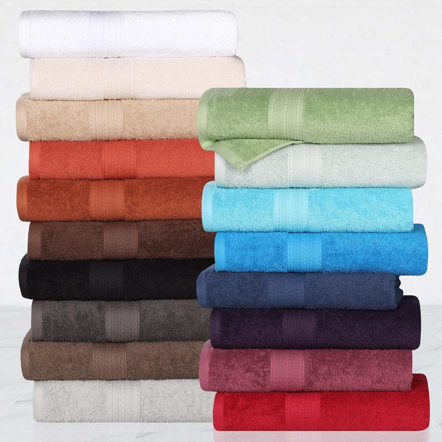 Superior Eco-Friendly Cotton Solid 12-Piece Graphite Towel Set