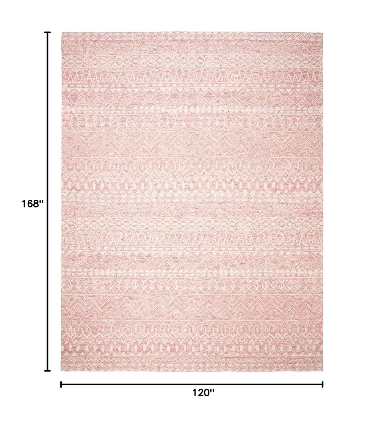 SAFAVIEH Micro-Loop Daithi Geometric Area Rug, Blue/Ivory, 10' x 14'