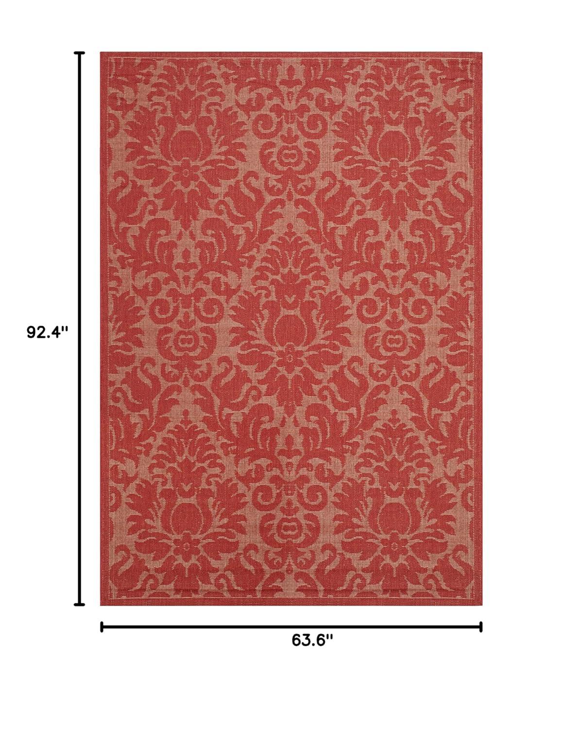 Courtyard CY2714 Power Loomed Indoor and Outdoor Area Rug - Red/Red - 5'3"x7'7" - Safavieh