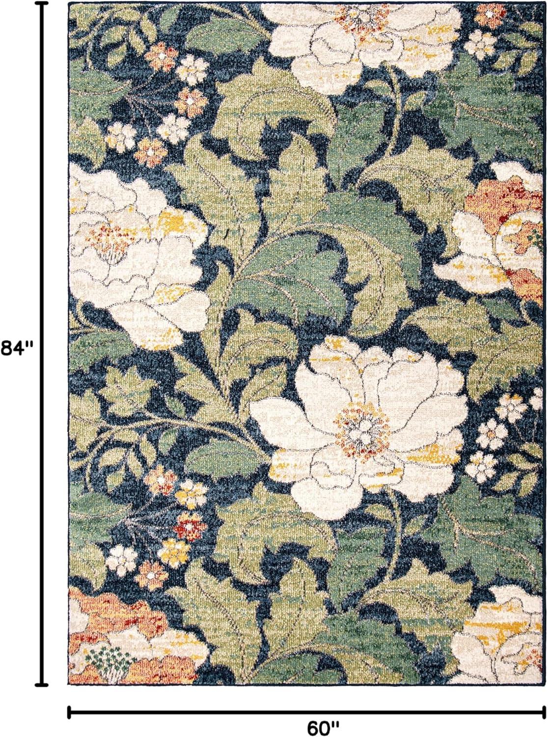 Simply Southern Cottage Jefferson Floral 5' X 7' Blue Area Rug