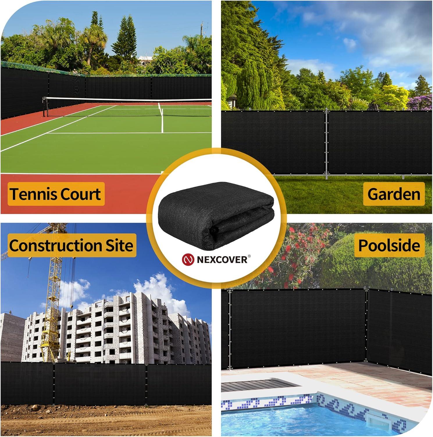 Bibana 4ft x 50ft Privacy Fence Screen Windscreen Shade Cloth for Garden and Balcony - Black