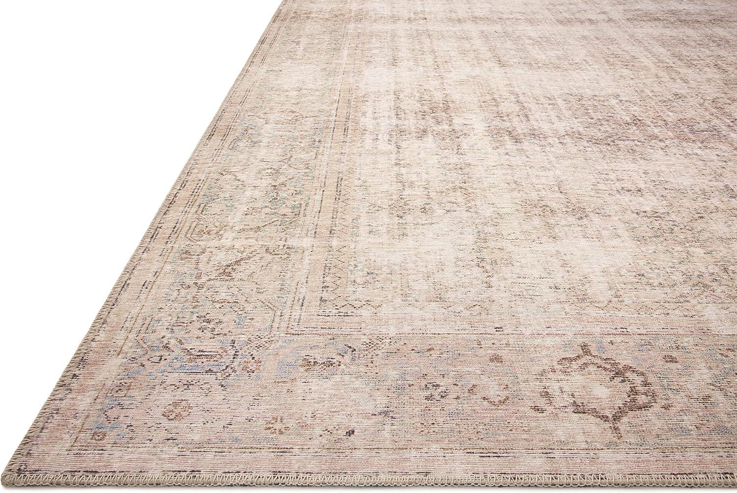 Ivory Oceanic Vintage Rectangular Synthetic Area Rug