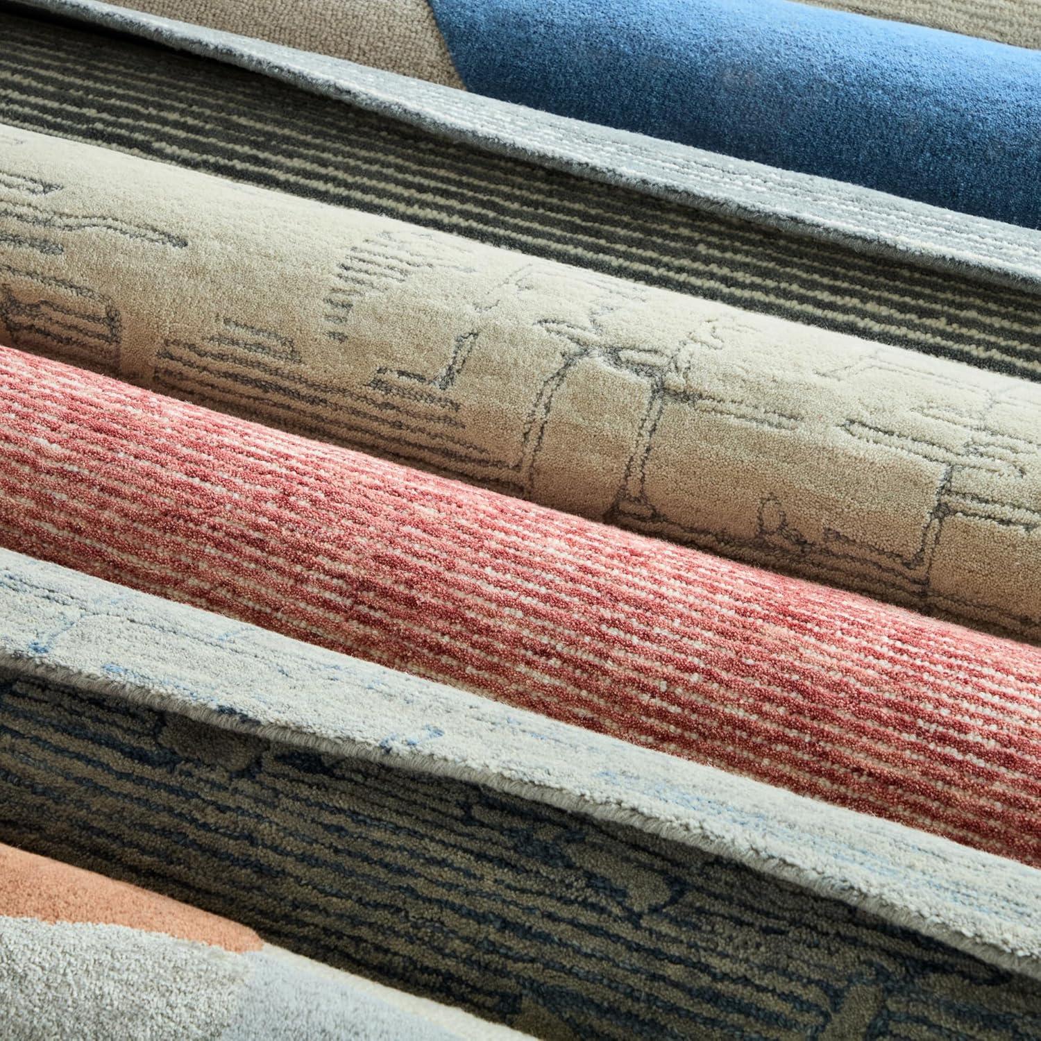 Town & Country Luxe Rita Ribbed Textured Handcrafted Area Rug Taupe/Ivory