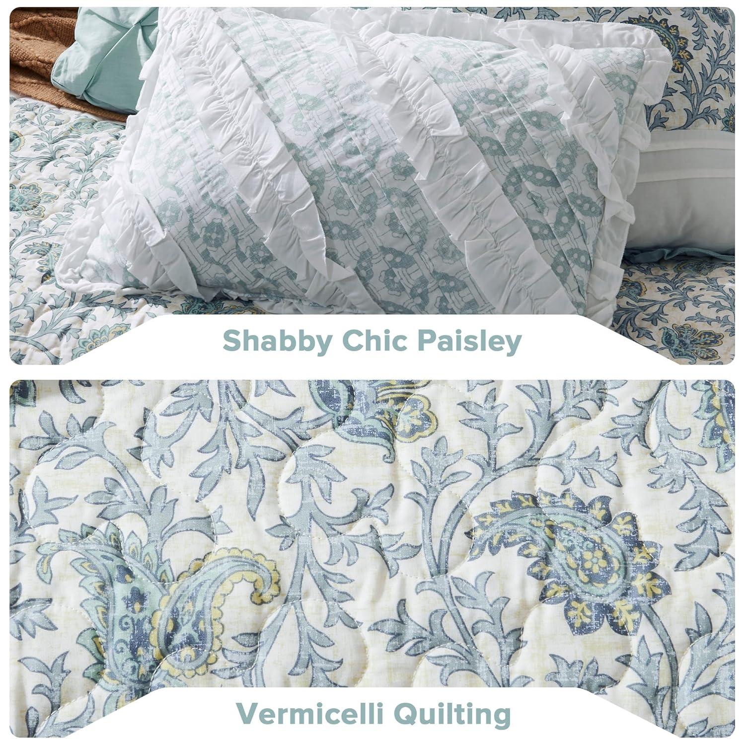Madison Park Dawn 6 Piece Cotton Percale Quilt Set with Throw Pillows