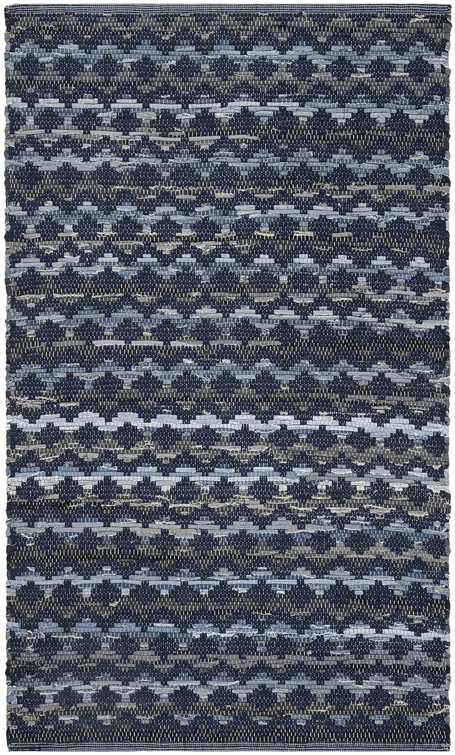 Montauk MTK120 Hand Woven Indoor Accent Rug - Navy Blue/Black - 3'x5' - Safavieh