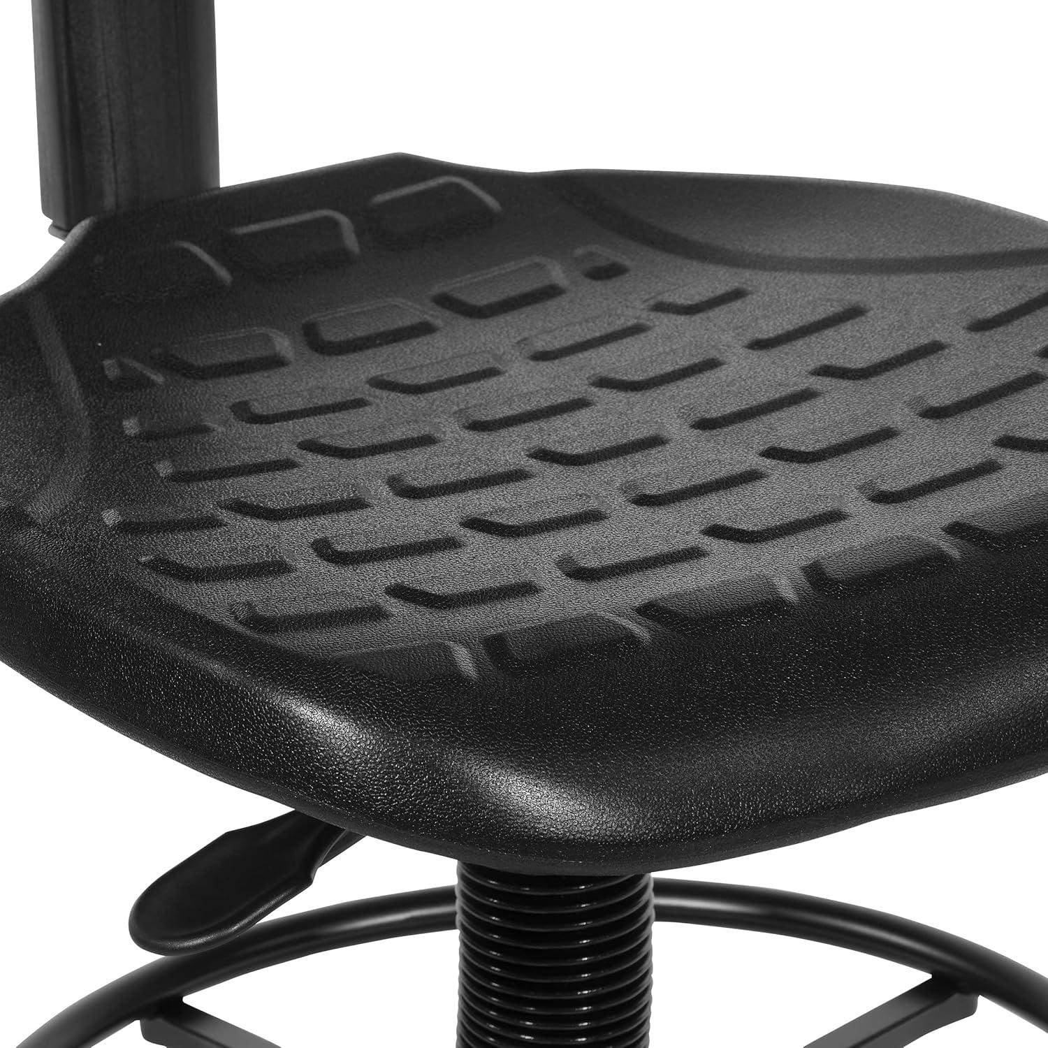 Black Plastic Urethane Intermediate Drafting Chair with Adjustable Footrest