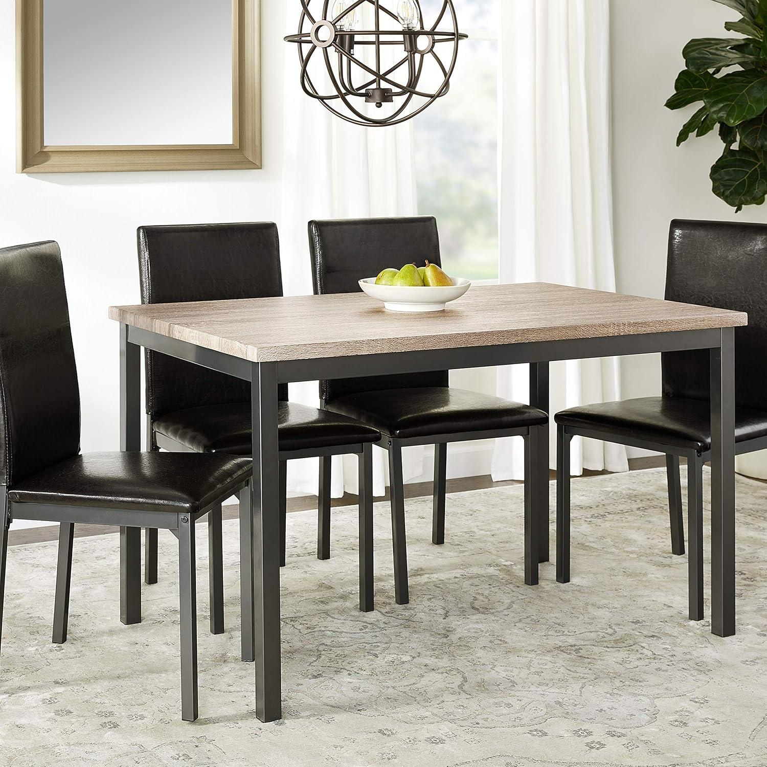 Coaster Garza 5-piece Wood Top Dining Room Set Weathered Gray and Black