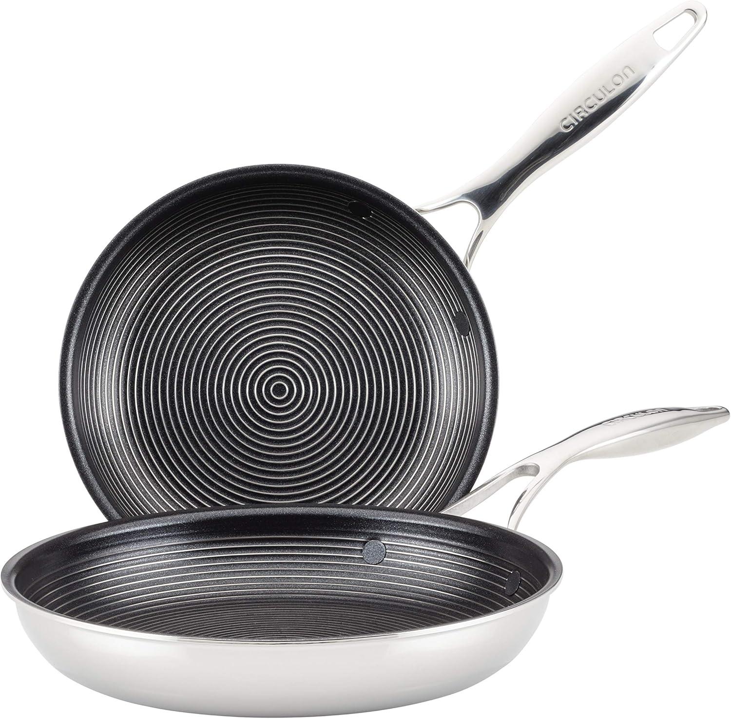 Circulon 2-Piece Stainless Steel Nonstick Frying Pan Set