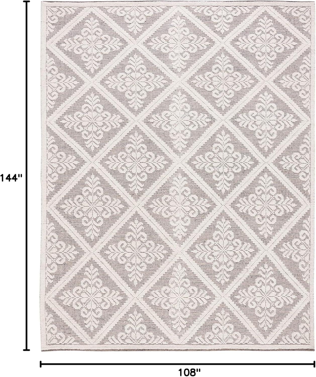 Vermont VRM306 Hand Woven Indoor Area Rug - Ivory/Brown - 9'x12' - Safavieh