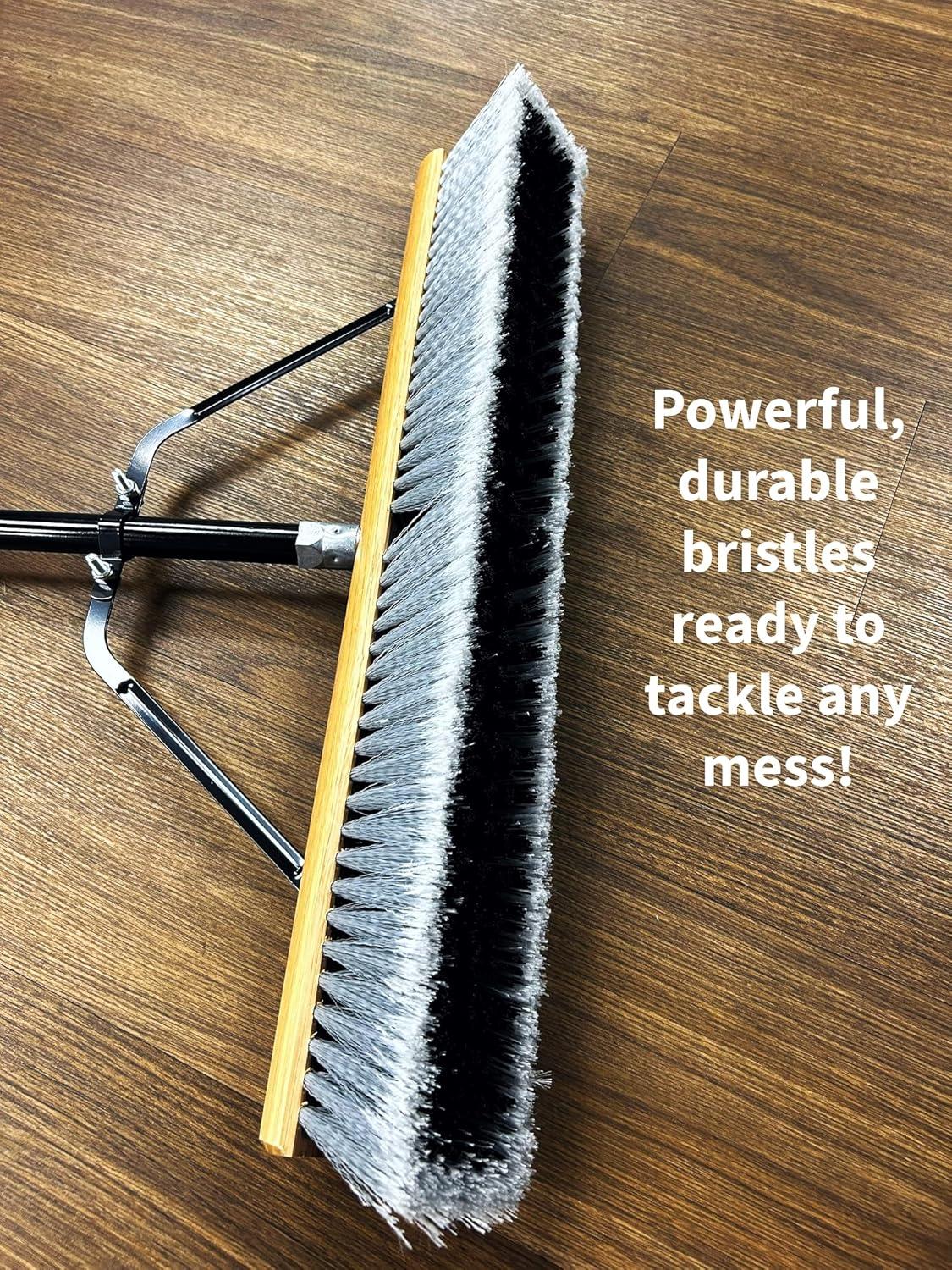 Pbma24004 Heavy Duty 24" Multi-Surface Push Broom with Silver/Black Handle