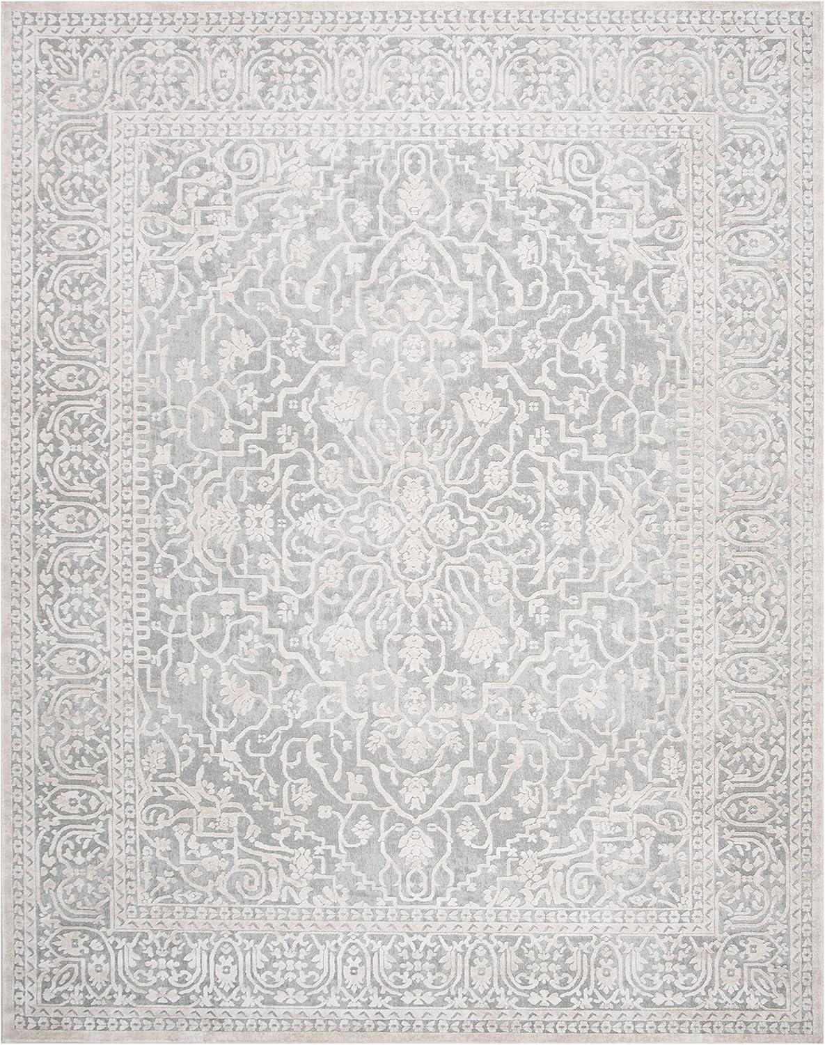 SAFAVIEH Reflection Dolkar Traditional Area Rug, Light Grey/Cream, 9' x 12'