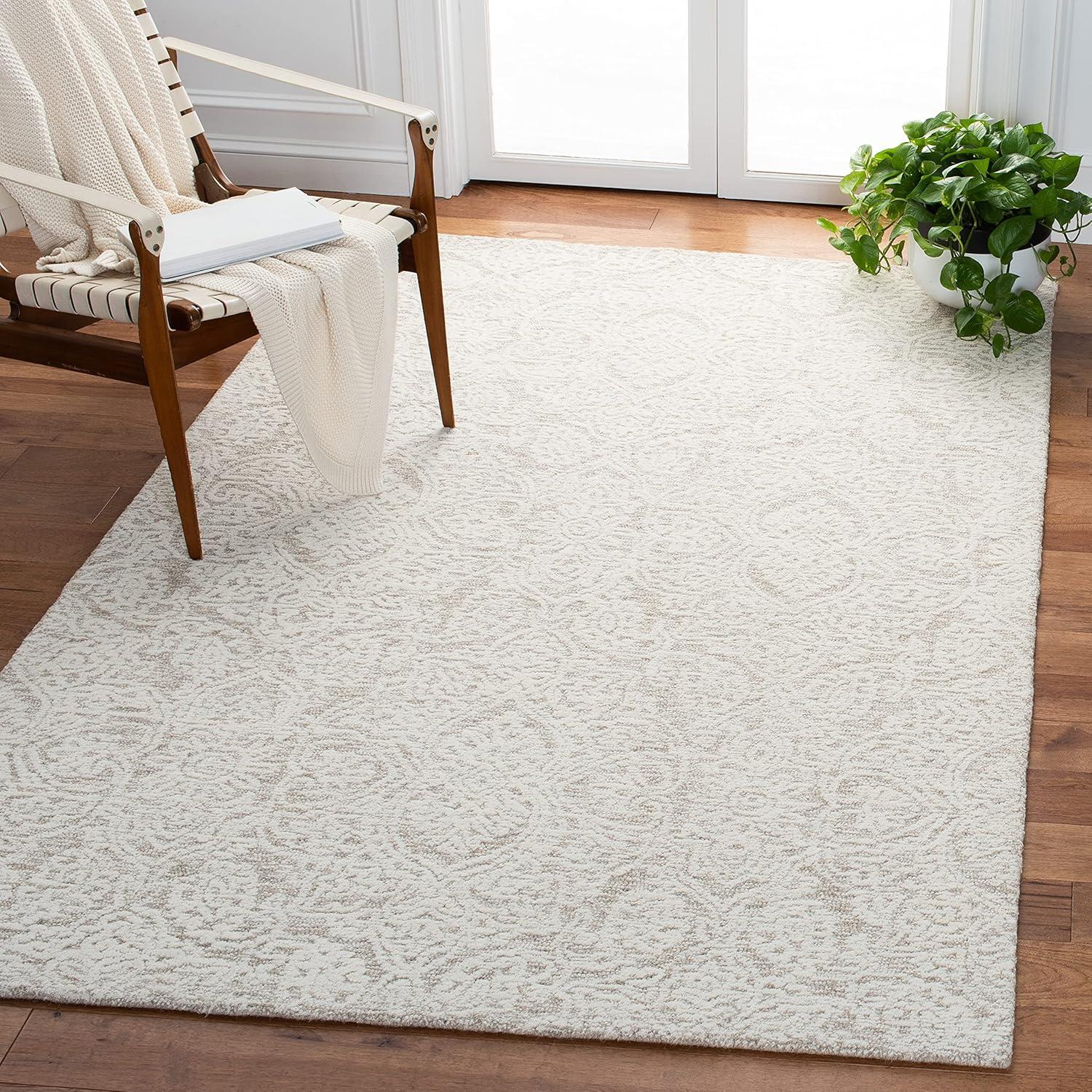 Metro MET998 Hand Tufted Indoor Accent Rug - Natural/Ivory - 3'x5' - Safavieh