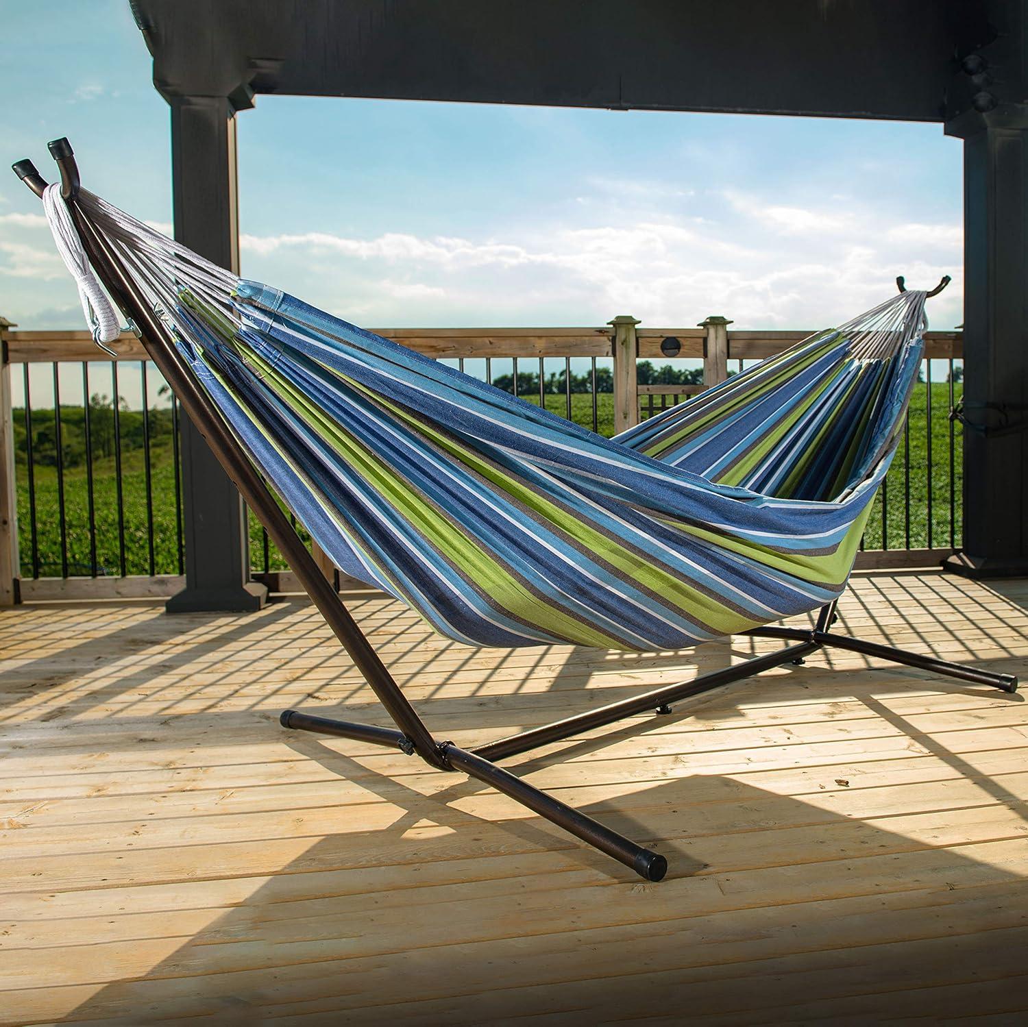 Vivere 9ft Double Hammock with Stand Oasis