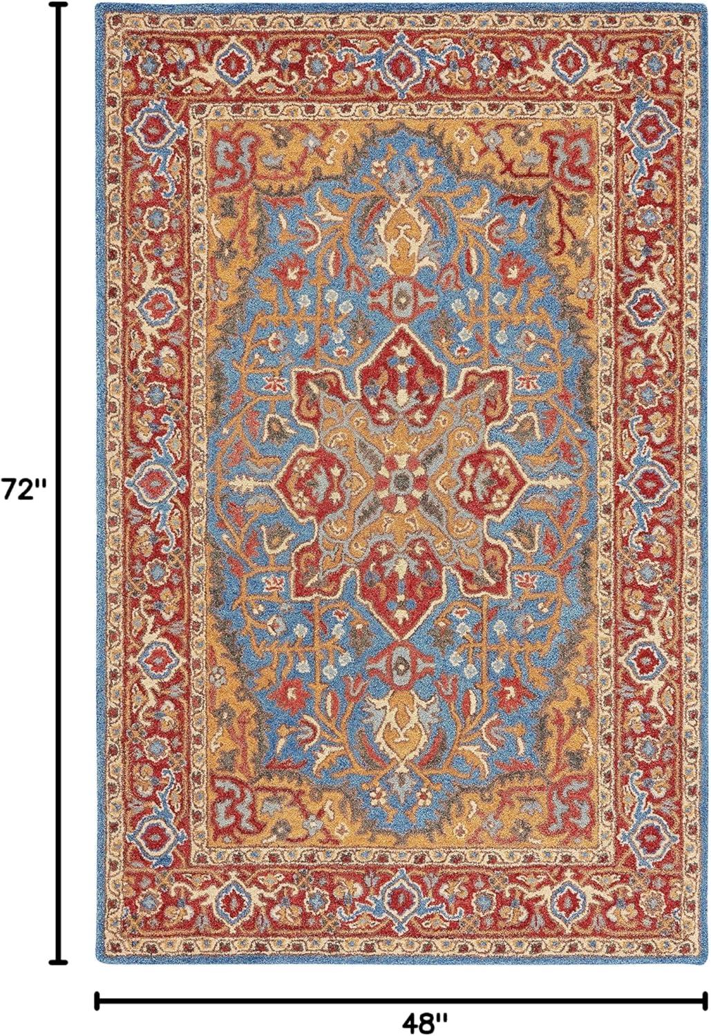 Antiquity AT521 Hand Tufted Area Rug - Red/Blue - 4'x6' - Safavieh.