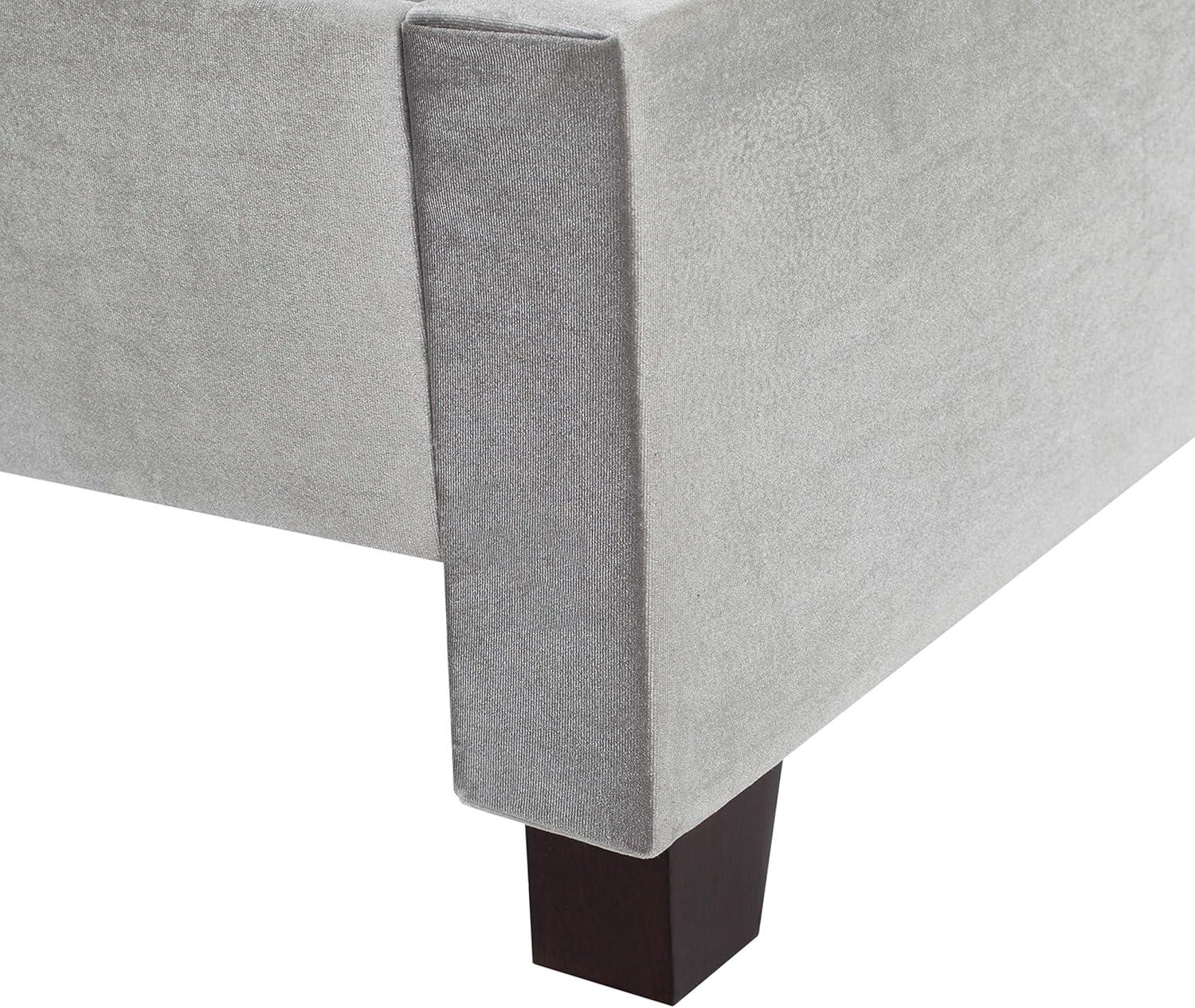 SAFAVIEH Beckham Modern Glam Tufted Headboard with Nail Heads, Queen, Light Grey