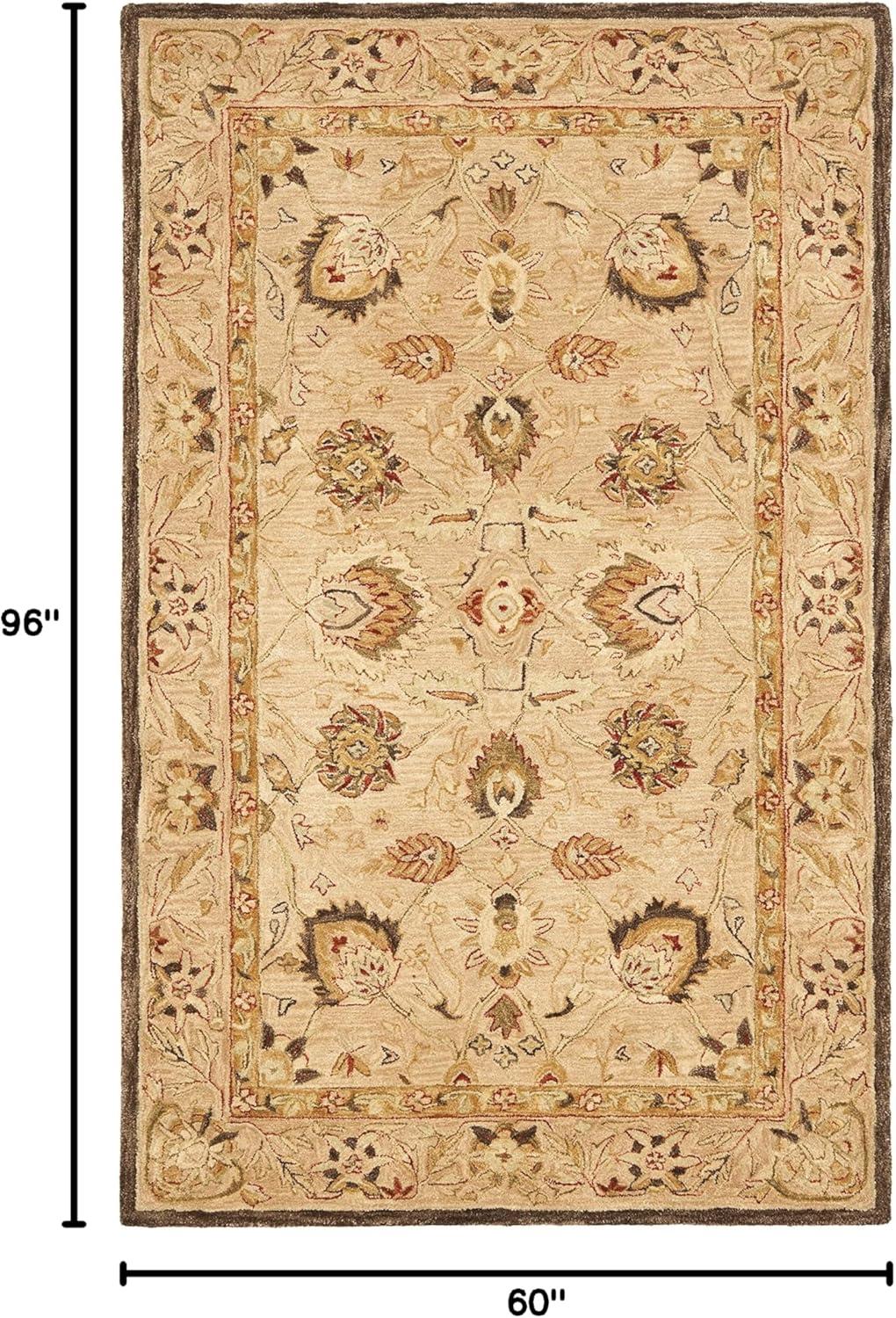 SAFAVIEH Anatolia Venice Floral Wool Area Rug, Beige/Beige, 5' x 8'