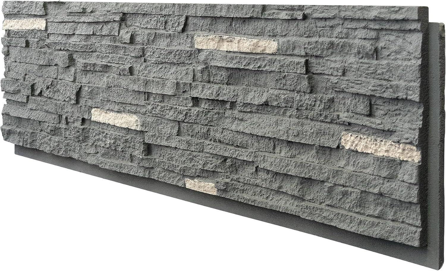 Gray Faux Stone Wall Covering Panels for Interior and Exterior Decor