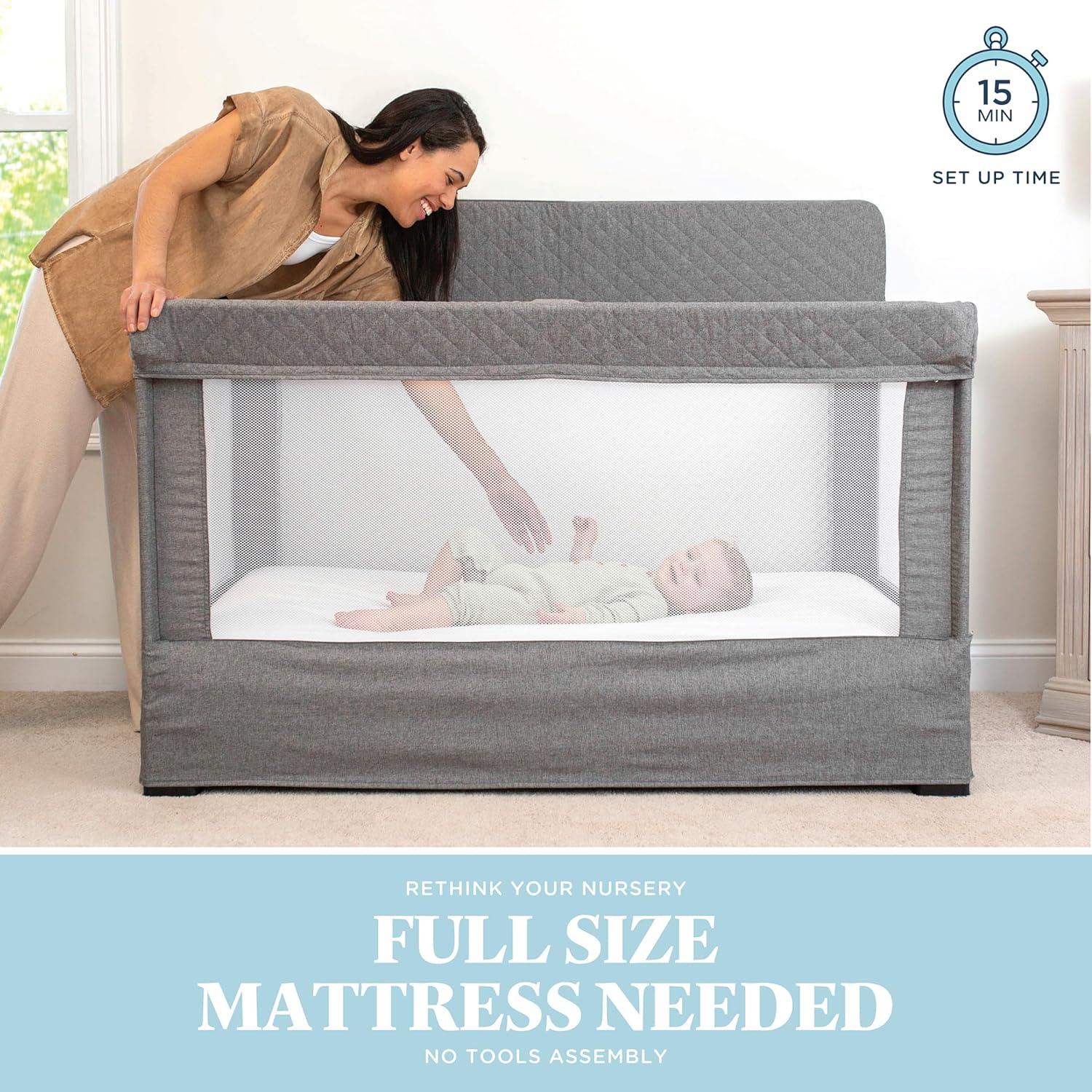 Baby Delight Lunaire Crib - Charcoal Tweed