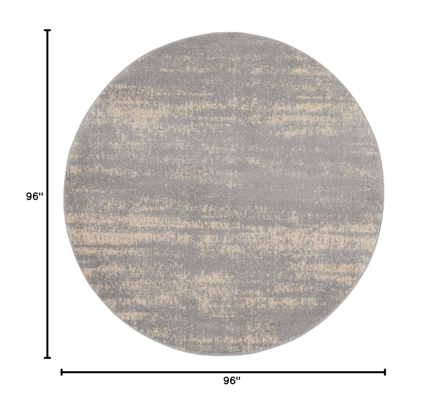 Nourison Essentials 8' x round Grey/Beige Modern Indoor/Outdoor Rug