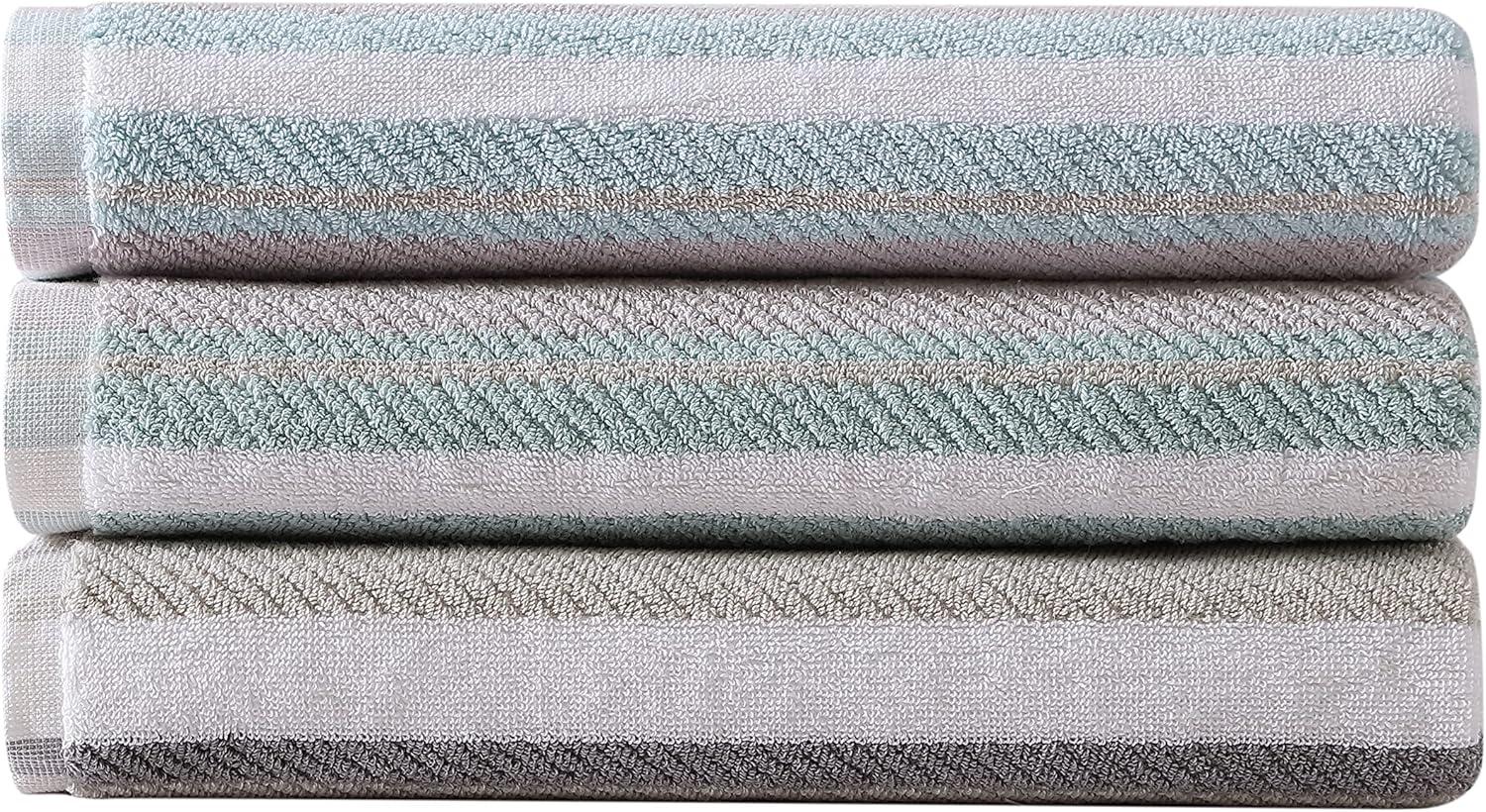 Ocean Bay Gray Cotton 3-Piece Towel Set