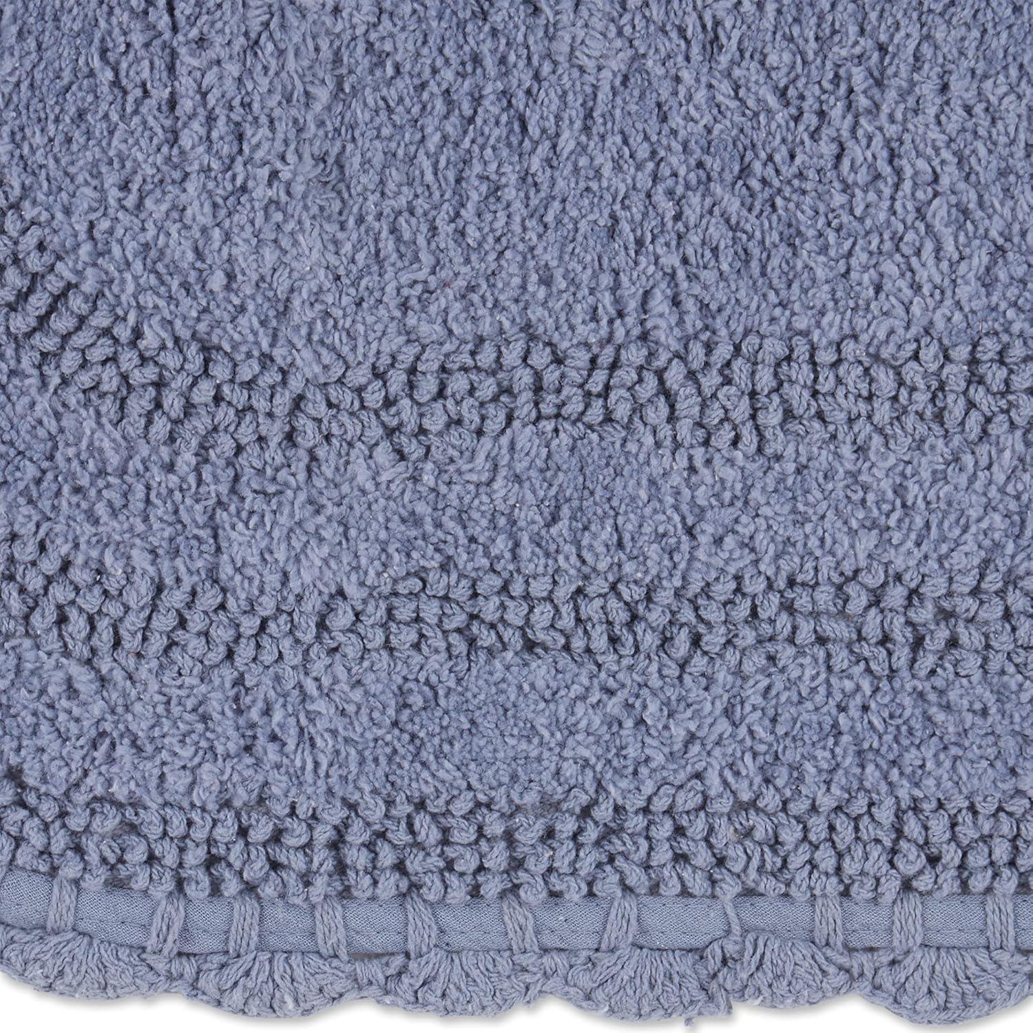 Design Imports Stonewash Blue Large Oval Crochet Bath Mat