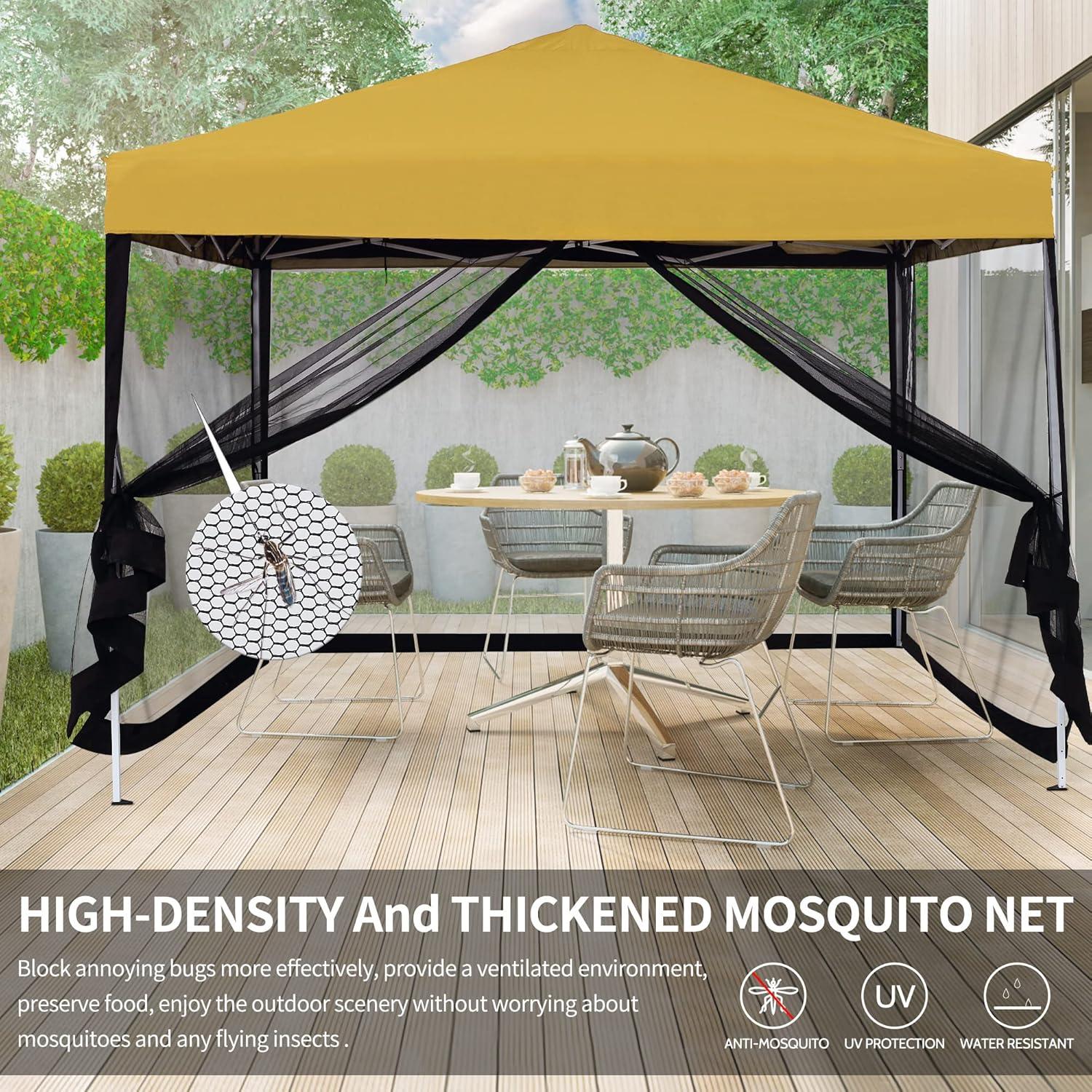 10' x 10' Black Mesh Mosquito Netting for Patio Canopy