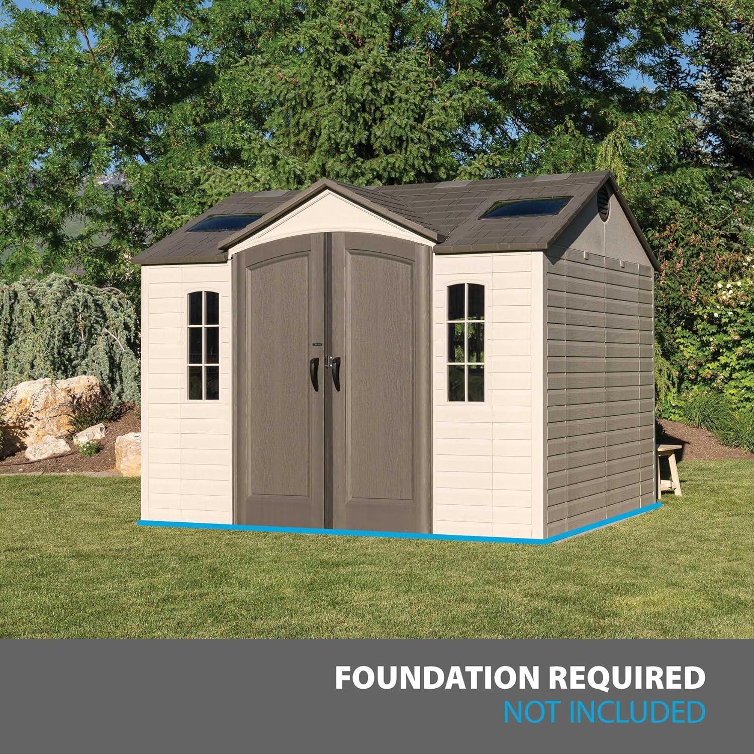 Lifetime Lifetime 10 Ft. x 8 Ft. High-Density Polyethylene (Plastic) Outdoor Storage Shed with Steel-Reinforced Construction